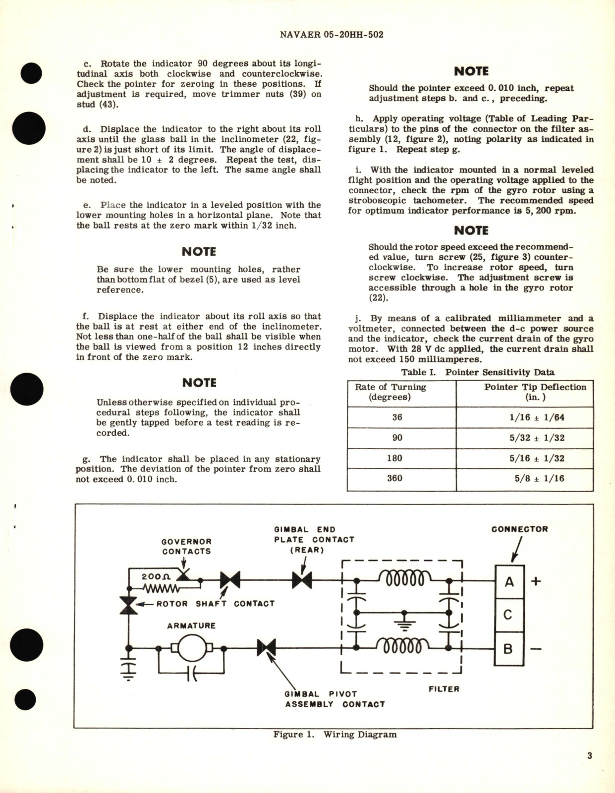 Sample page 3 from AirCorps Library document: Overhaul Instructions with Parts Breakdown for Turn and Slip Indicator Assembly Model RCA-2W