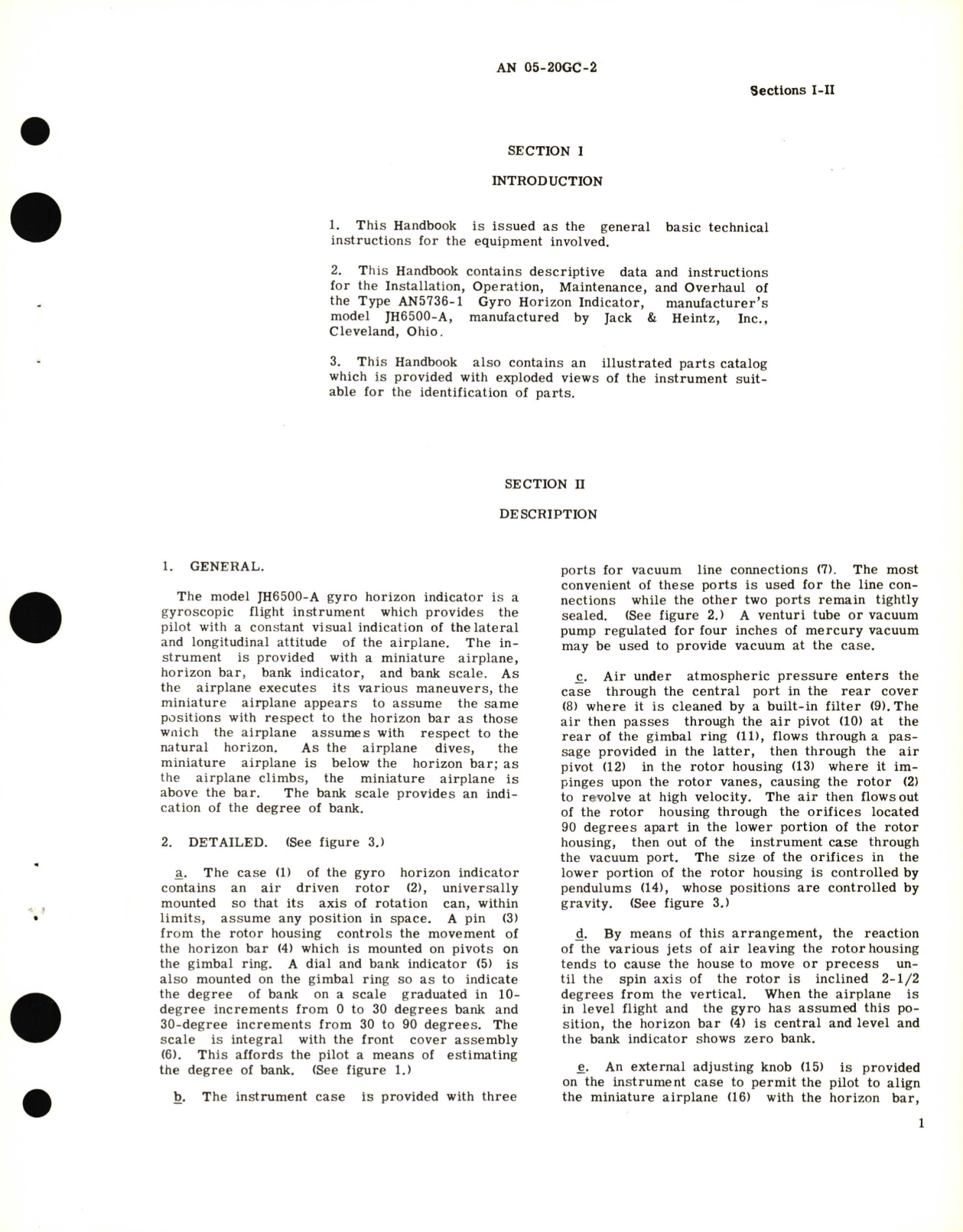 Sample page 5 from AirCorps Library document: Operation, Service, and Overhaul Instructions with Parts Catalog  for Type AN 5736-1  F.S.C. No. 88-1-1350 Gyro Horizon Indicator 