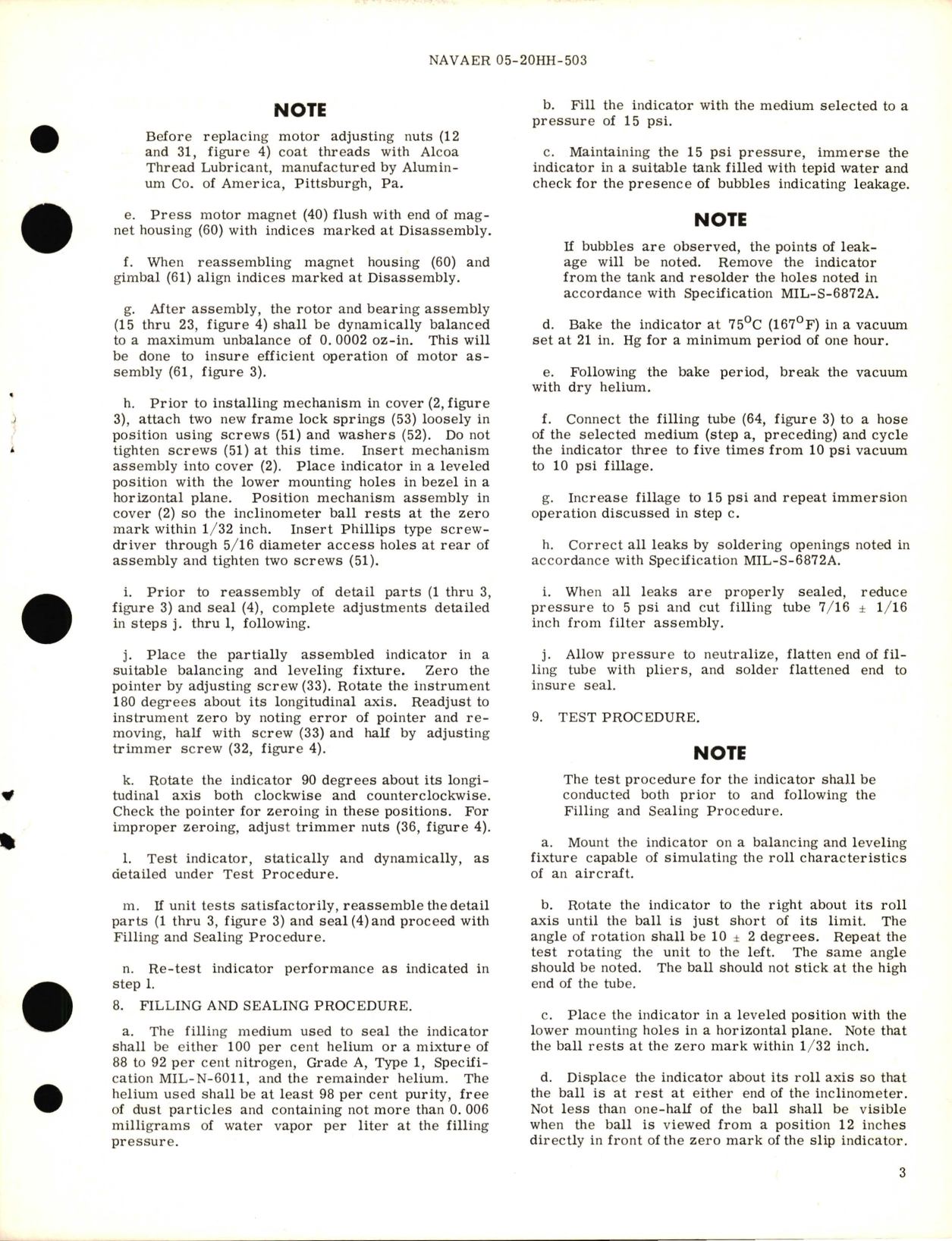 Sample page 3 from AirCorps Library document: Overhaul Instructions with Parts Breakdown for Turn and Slip Indicator Assembly Type MD-8A Part No. A1400  