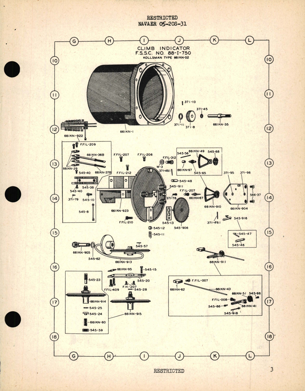 Sample page 5 from AirCorps Library document: Parts Catalog for Climb Indicator - FS SC NO88-I-75 Kollsman Type 661KN-02 Contract No. 77635