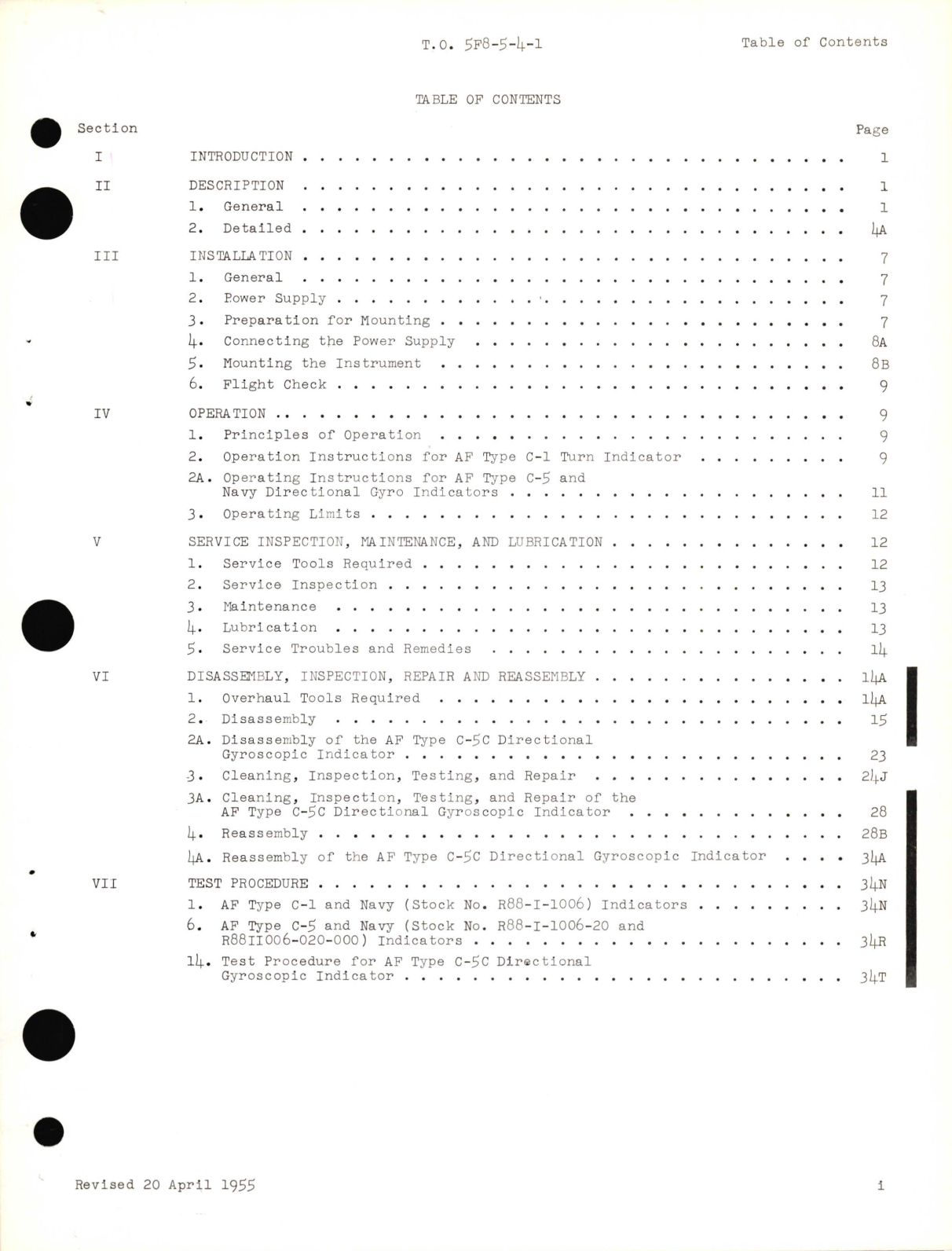 Sample page 7 from AirCorps Library document: Operation, Service and Overhaul Instructions with Parts Catalog for Directional Gyro Indicators type, C-1, C-5, C-5C, Part No. 657069, 661560, 652191, 653290, 674174, 674090