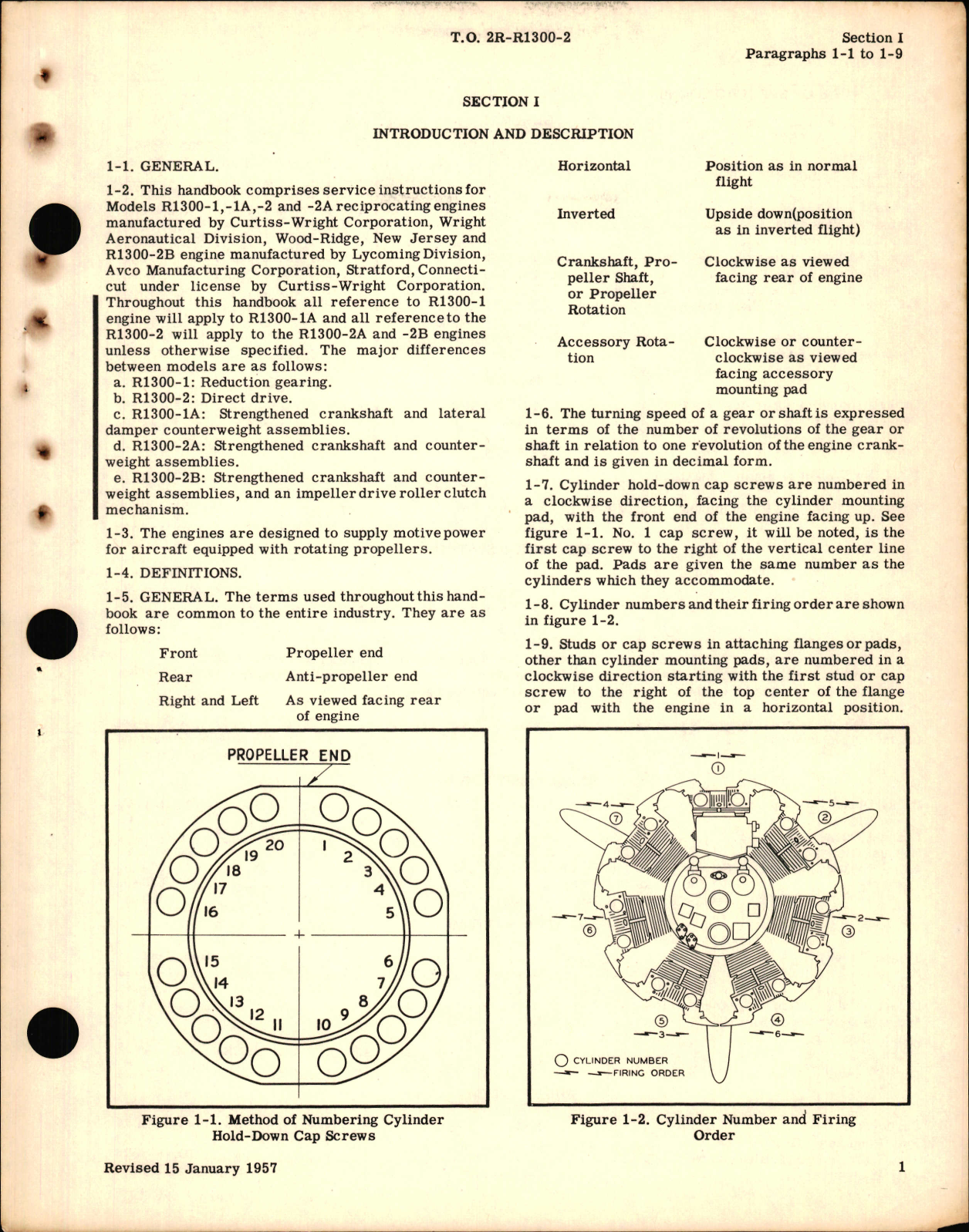 Sample page 5 from AirCorps Library document: Service Instructions for Models R-1300-1, -1A, -2, -2A, -2B