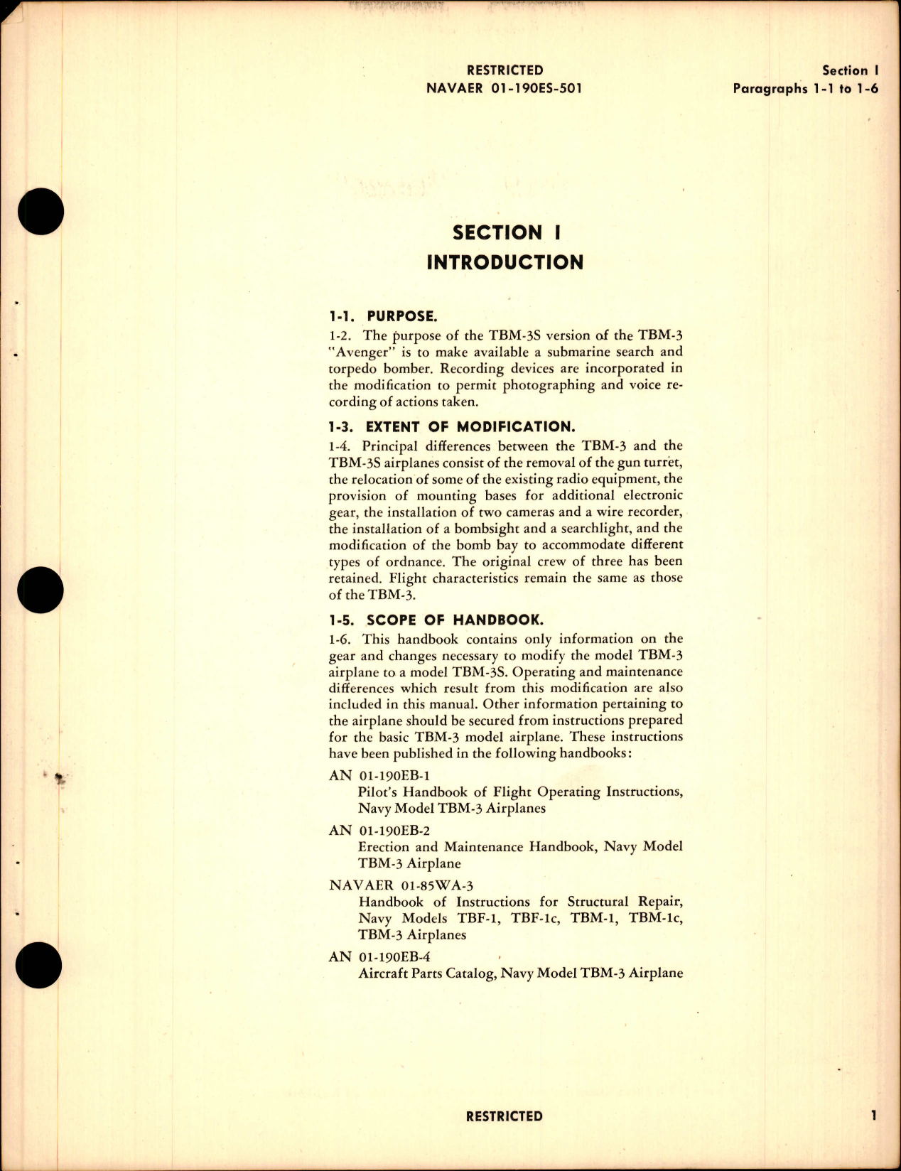 Sample page 5 from AirCorps Library document: Instructions with Parts Catalog for TBM-3S