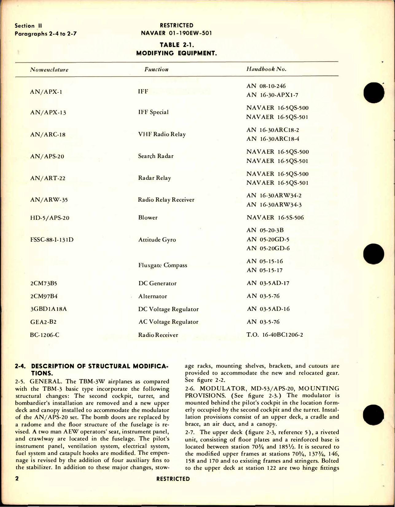 Sample page 6 from AirCorps Library document: Instructions with Parts Catalog for TBM-3W