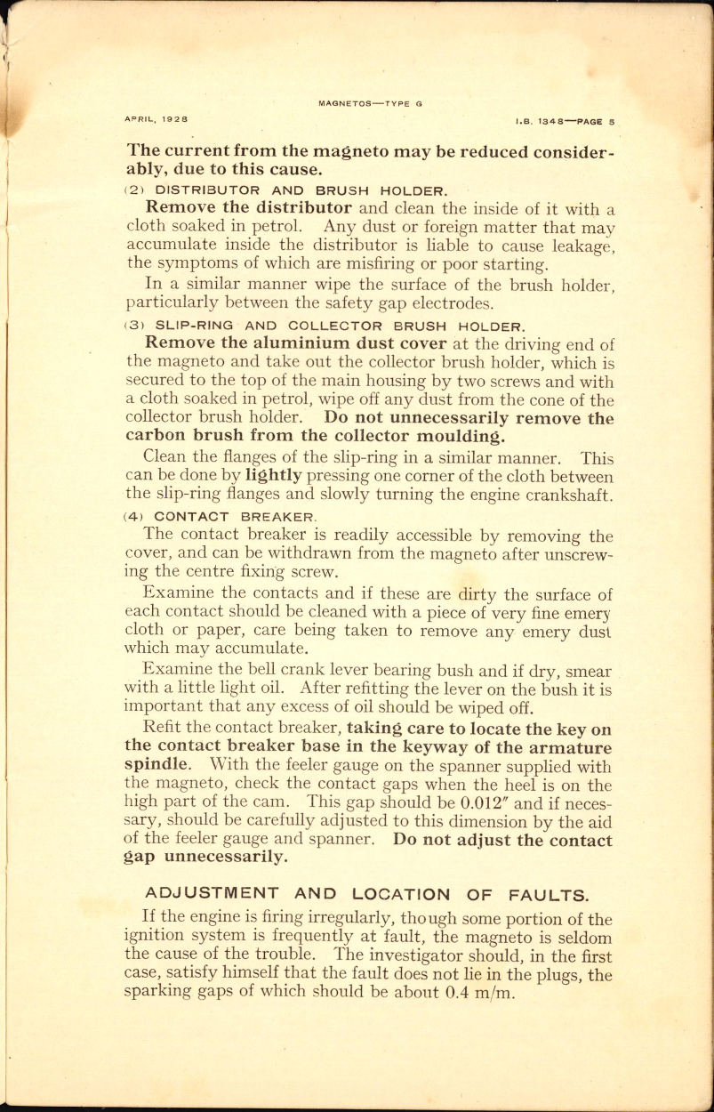Sample page 5 from AirCorps Library document: Base or Spigot Mounted G3, G6, GA3, GA4, GA6, and G4S Magnetos