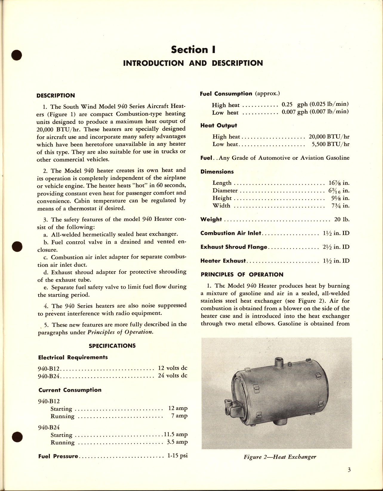 Sample page 5 from AirCorps Library document: Service Manual for South Wind Series 940 Aircraft Heaters