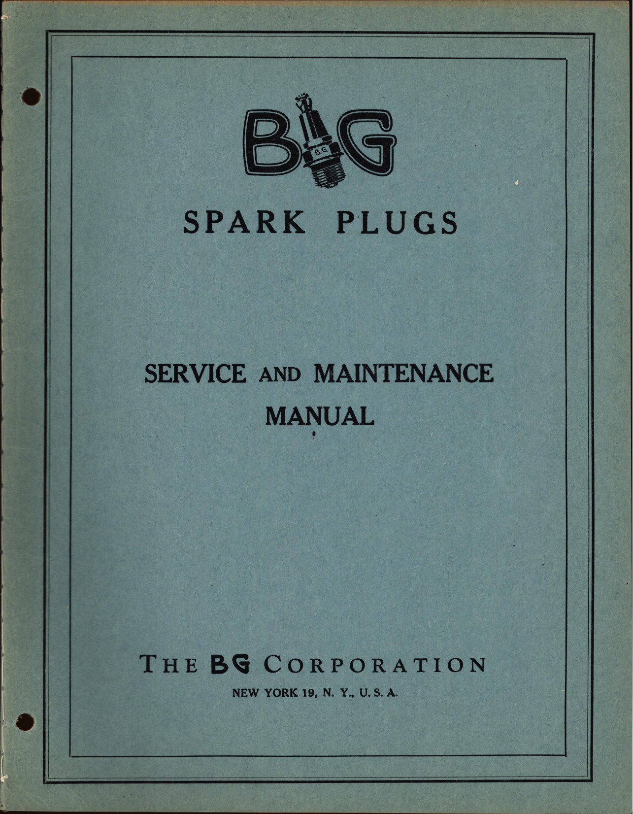 Sample page 1 from AirCorps Library document: Service & Maintenance Manual for BG Spark Plugs