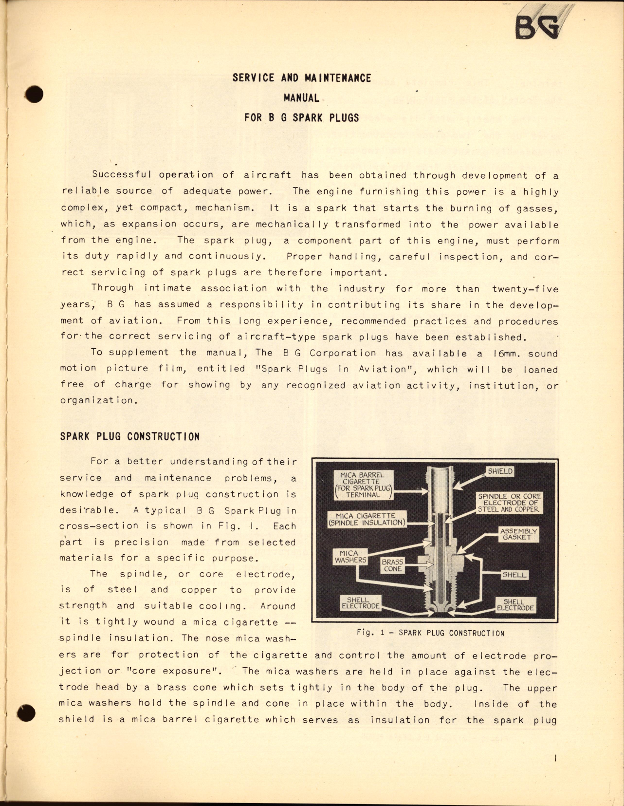 Sample page 7 from AirCorps Library document: Service & Maintenance Manual for BG Spark Plugs