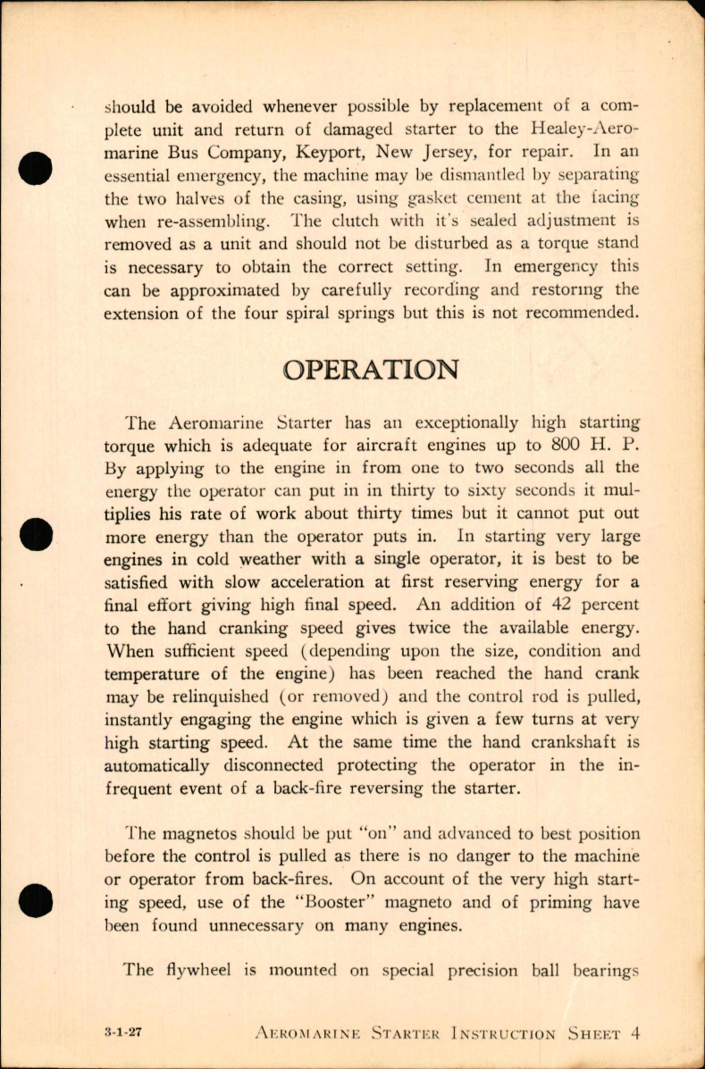 Sample page 5 from AirCorps Library document: Instruction Book for Aeromarine Inertia Starter Types A and D