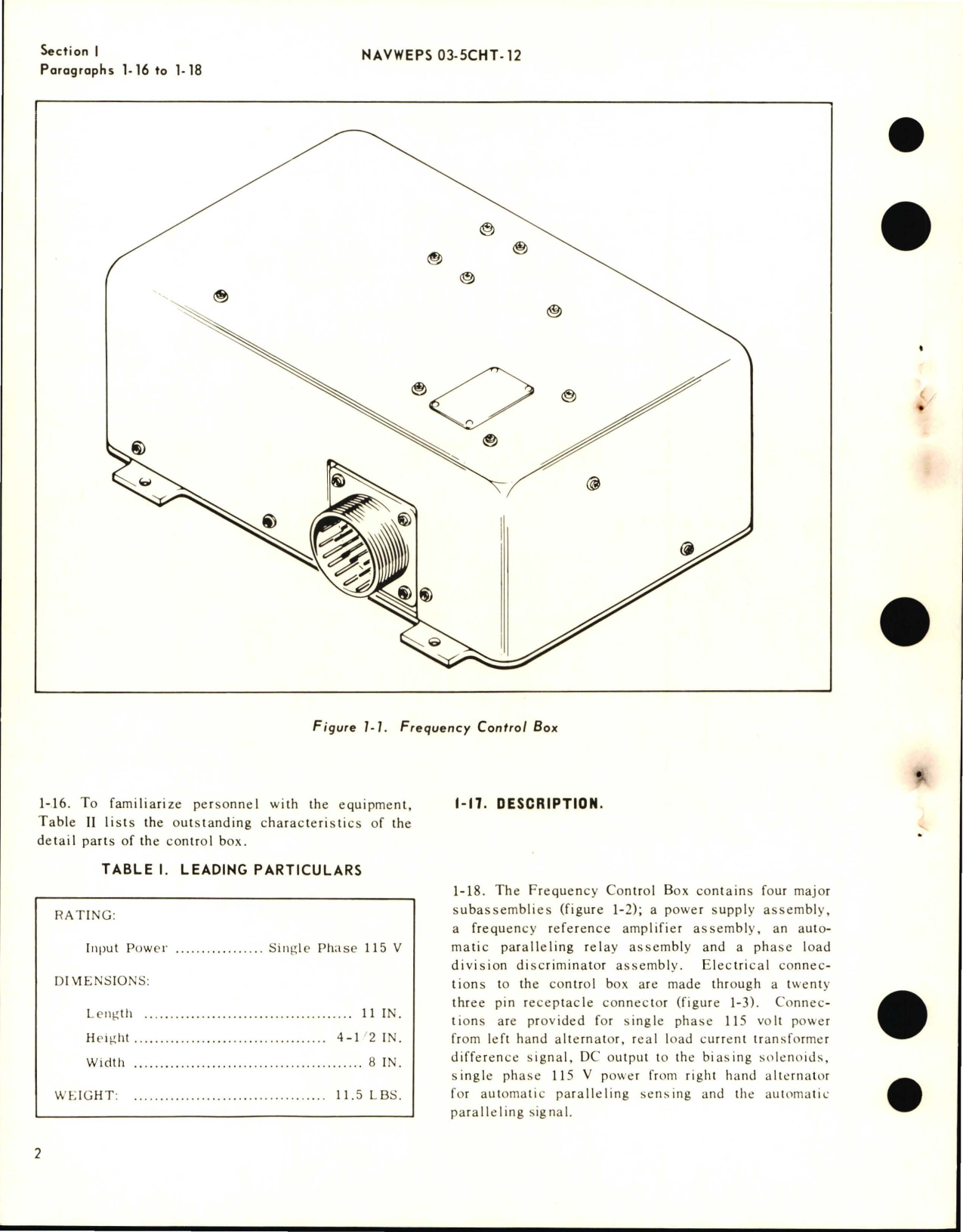 Sample page 6 from AirCorps Library document: Operation and Service Instructions for Frequency Control Box for 538D888P1