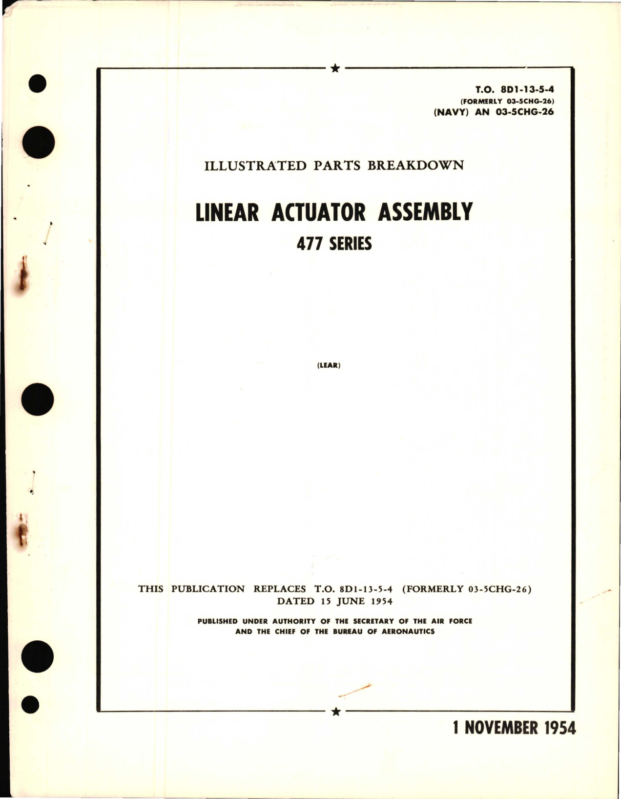 Sample page 5 from AirCorps Library document: Illustrated Parts Breakdown for Linear Actuator Assembly Models 477 
