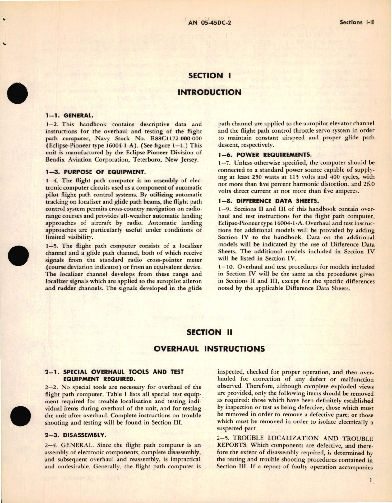 Sample page 5 from AirCorps Library document: Overhaul Instructions for Flight Path Computer Part No. 16004-1