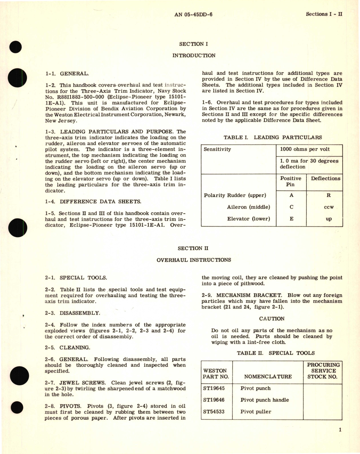 Sample page 5 from AirCorps Library document: Overhaul Instructions for Three-Axis Trim Indicator Part No. 15101-1E 