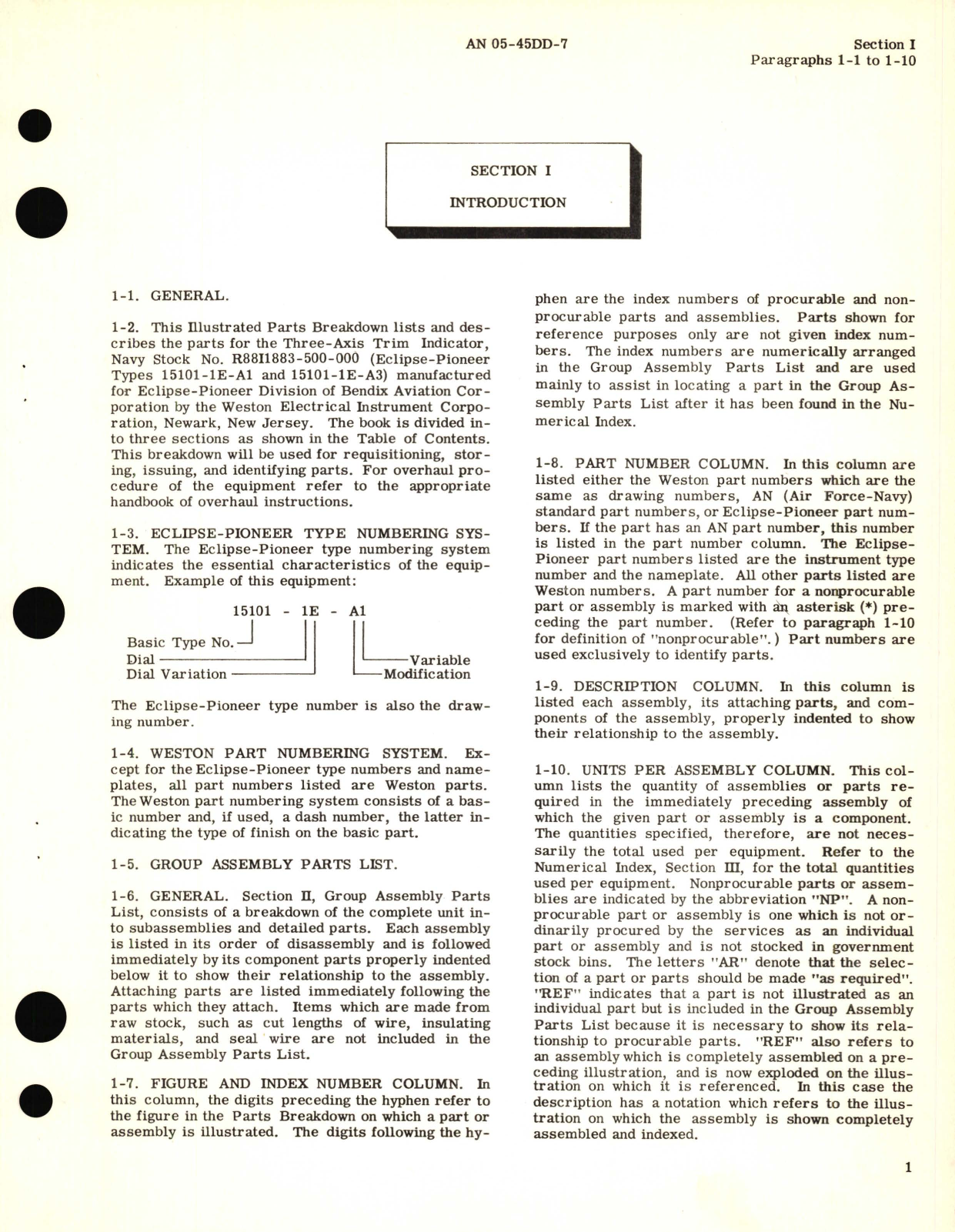 Sample page 5 from AirCorps Library document: Illustrated Parts Breakdown for Three-Axis Trim Indicator Part No. 150101-1E 