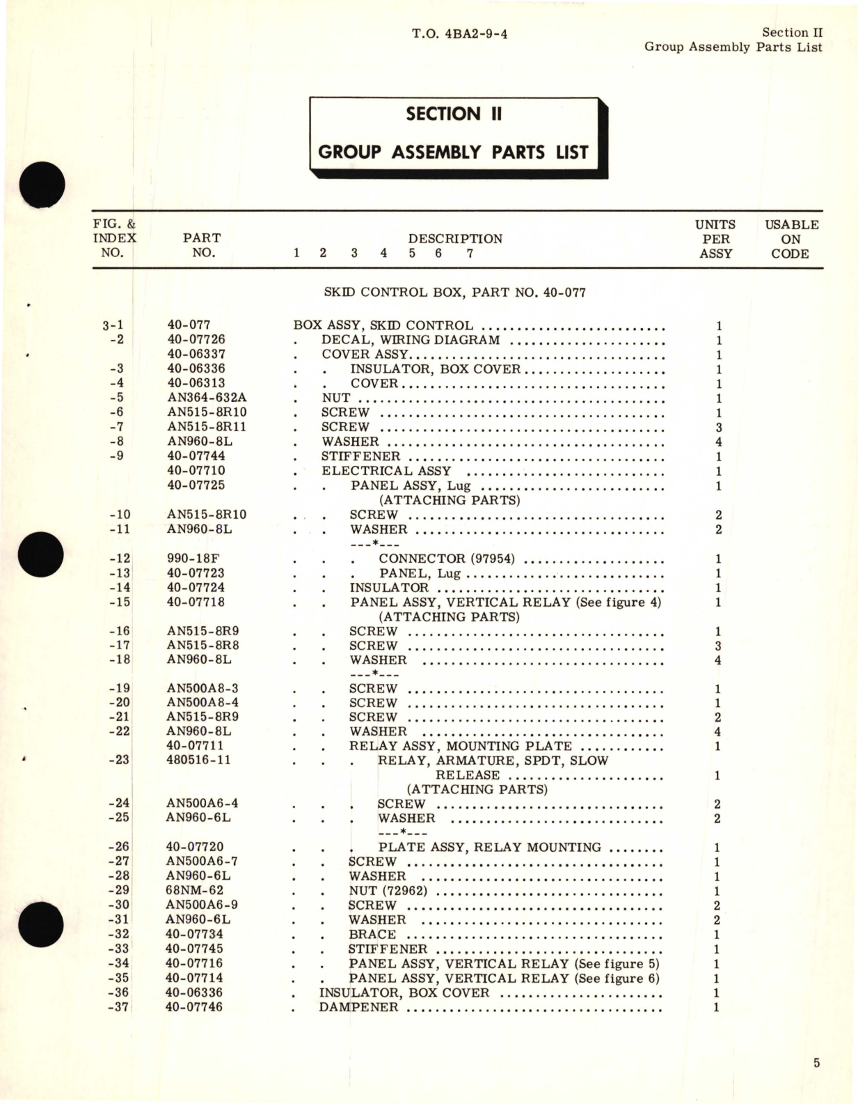 Sample page 9 from AirCorps Library document: Skid Control Boxes Part No. 40-077, 40-77D, 40-077E