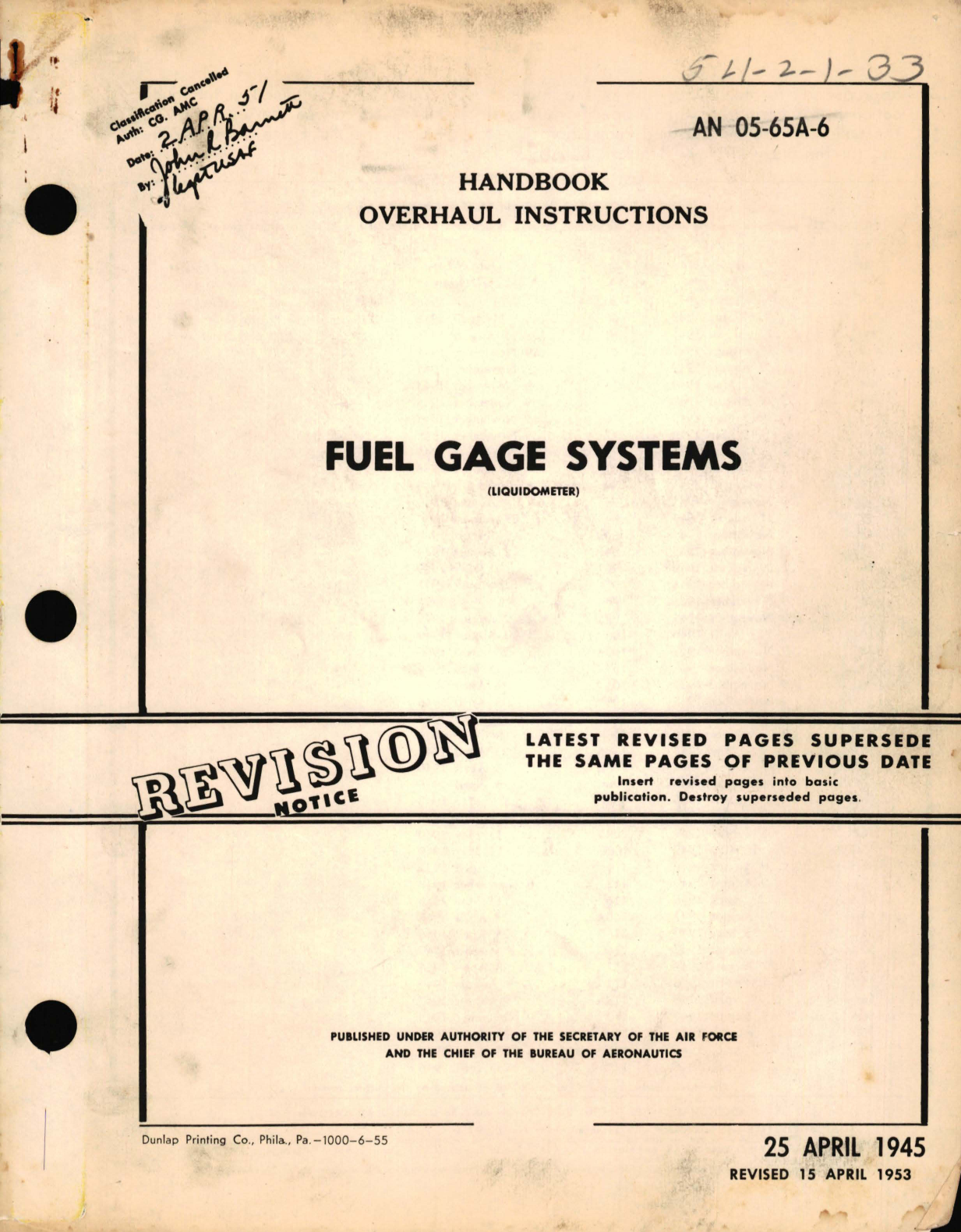 Sample page 1 from AirCorps Library document: Overhaul Instructions for Fuel Gage Systems 