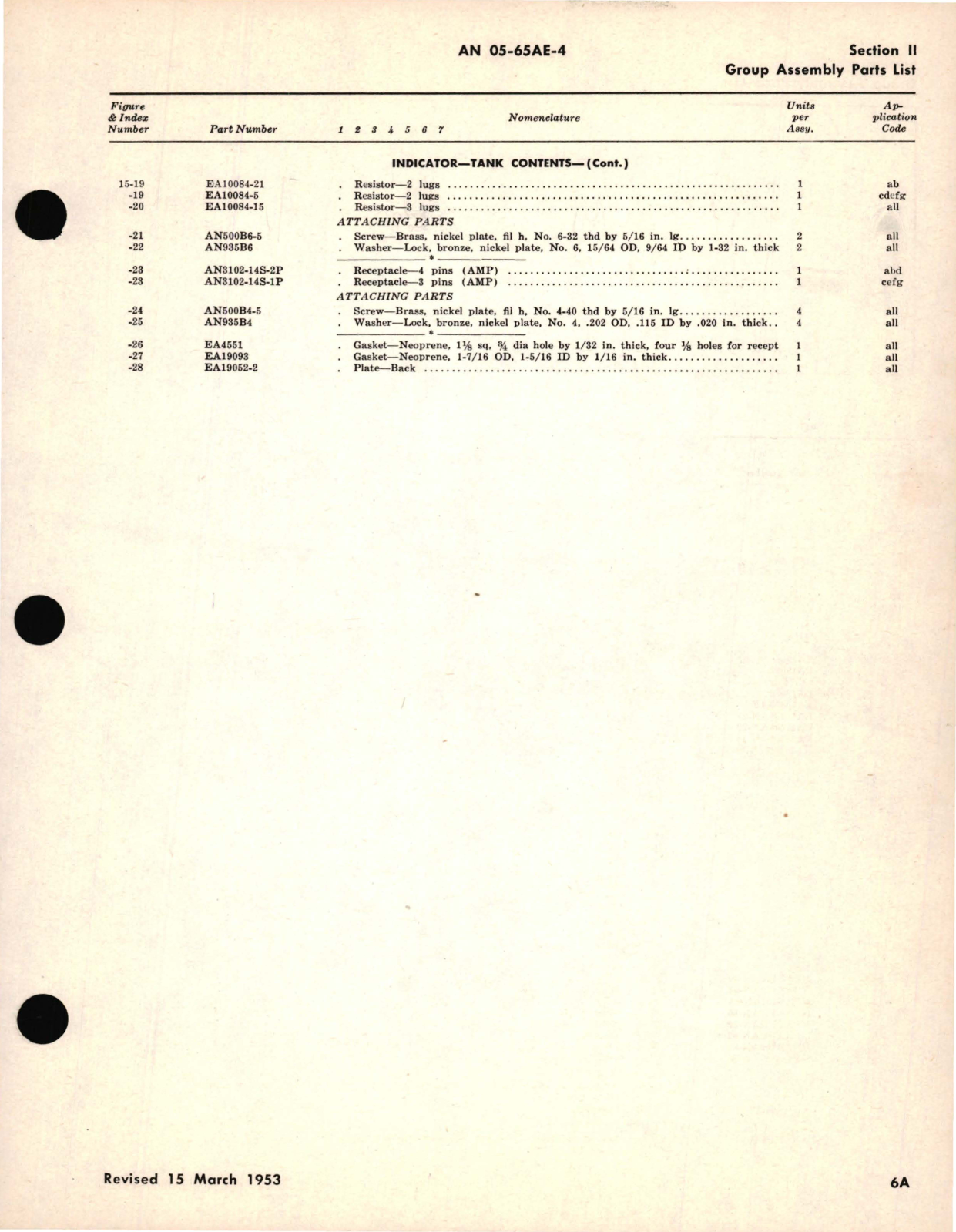 Sample page 5 from AirCorps Library document: Parts Catalog for Quantity Indicators 