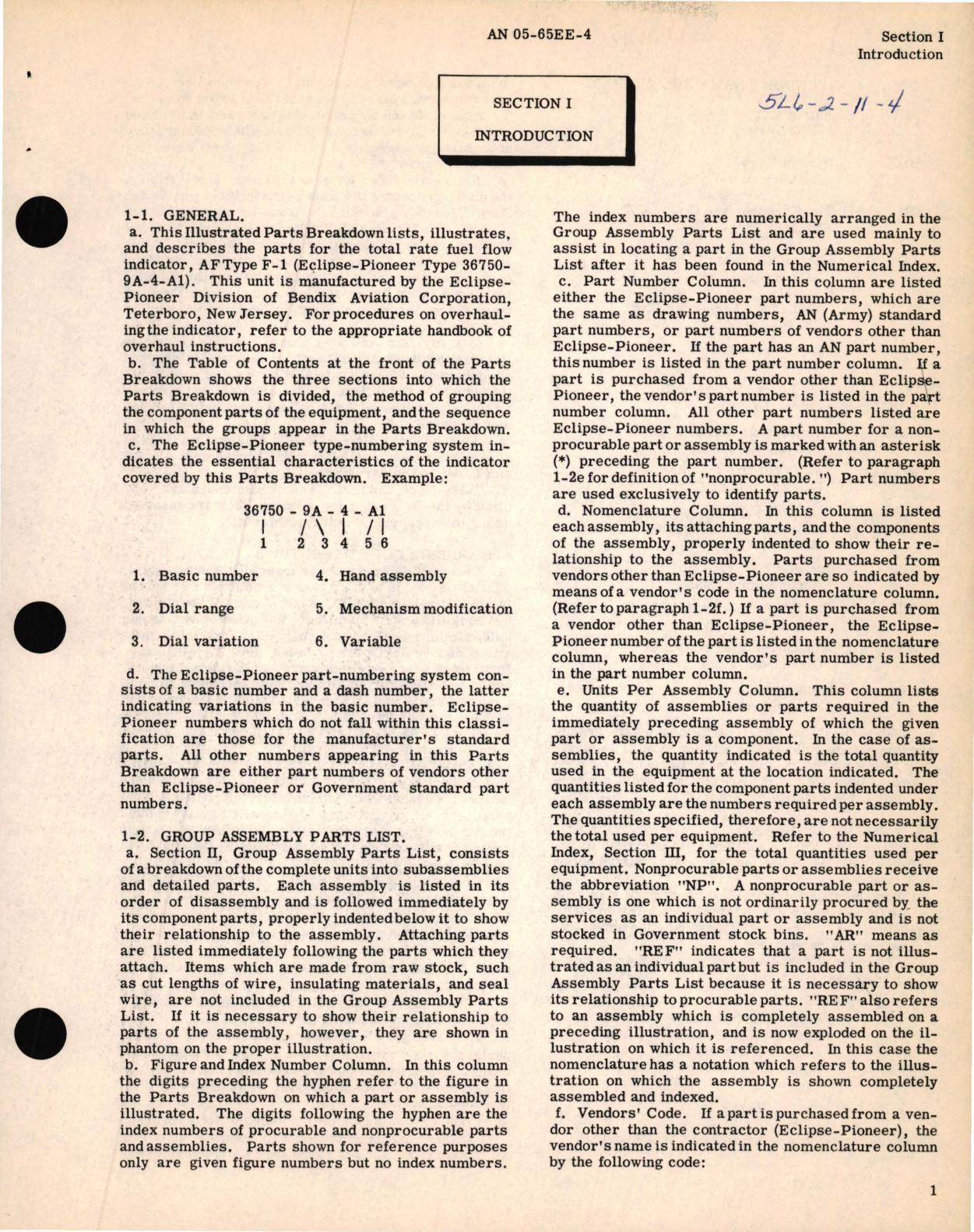 Sample page 5 from AirCorps Library document: Illustrated Parts Breakdown for Total Rate Fuel Flow Indicator Part No. 36750-9A-4-A1 AF Type F-1 