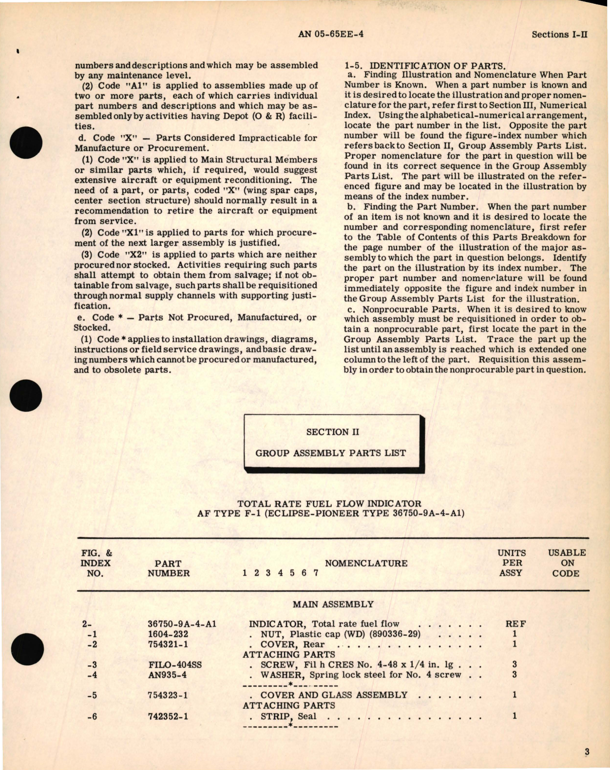 Sample page 7 from AirCorps Library document: Illustrated Parts Breakdown for Total Rate Fuel Flow Indicator Part No. 36750-9A-4-A1 AF Type F-1 