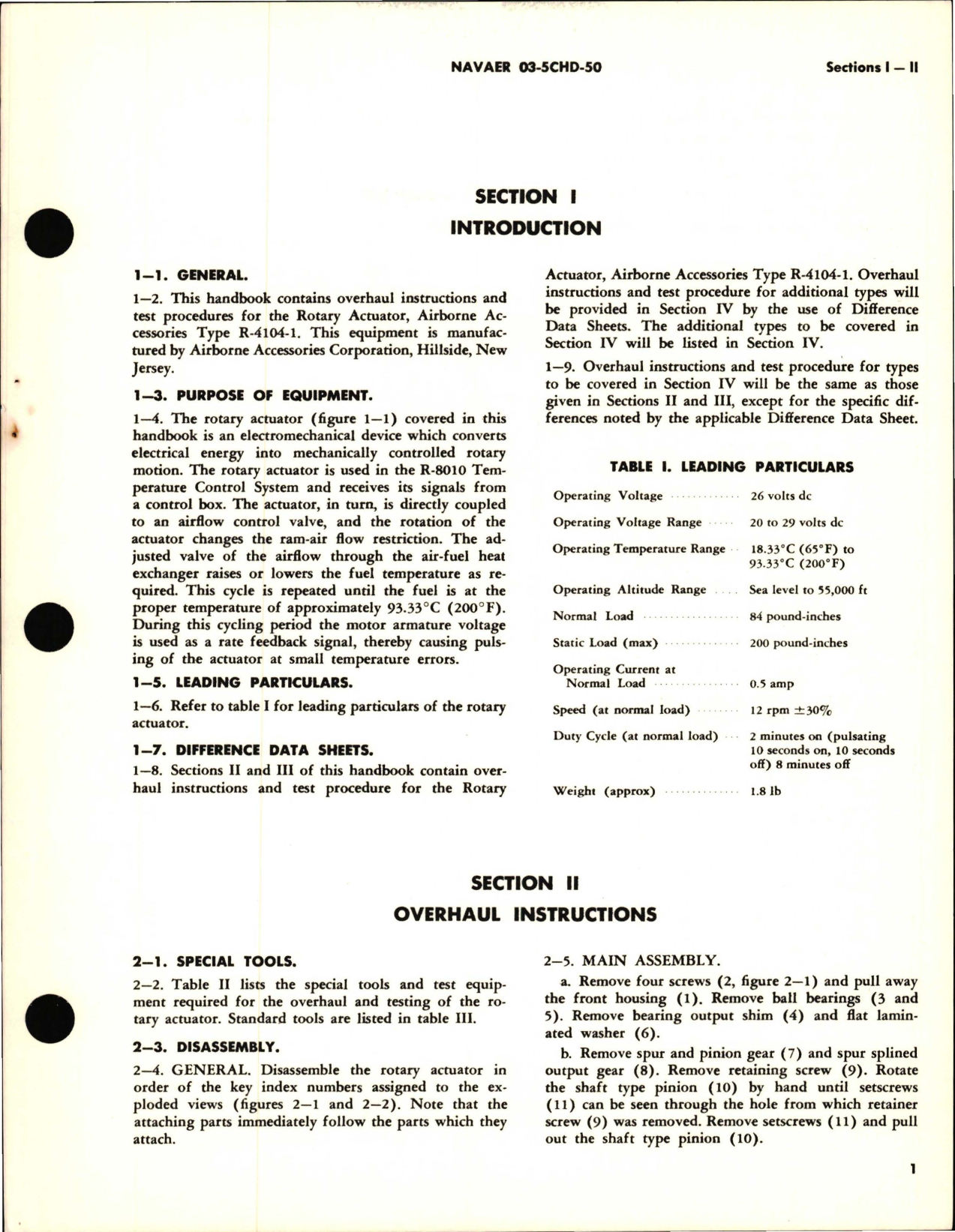 Sample page 5 from AirCorps Library document: Overhaul Instructions for Rotary Actuator Type No. R-4104-1