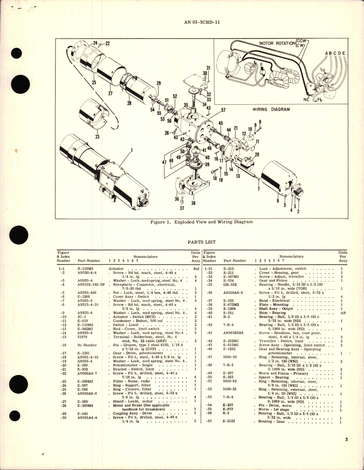 Sample page 5 from AirCorps Library document: Overhaul Instructions with Parts Breakdown for Actuator Model R118M3