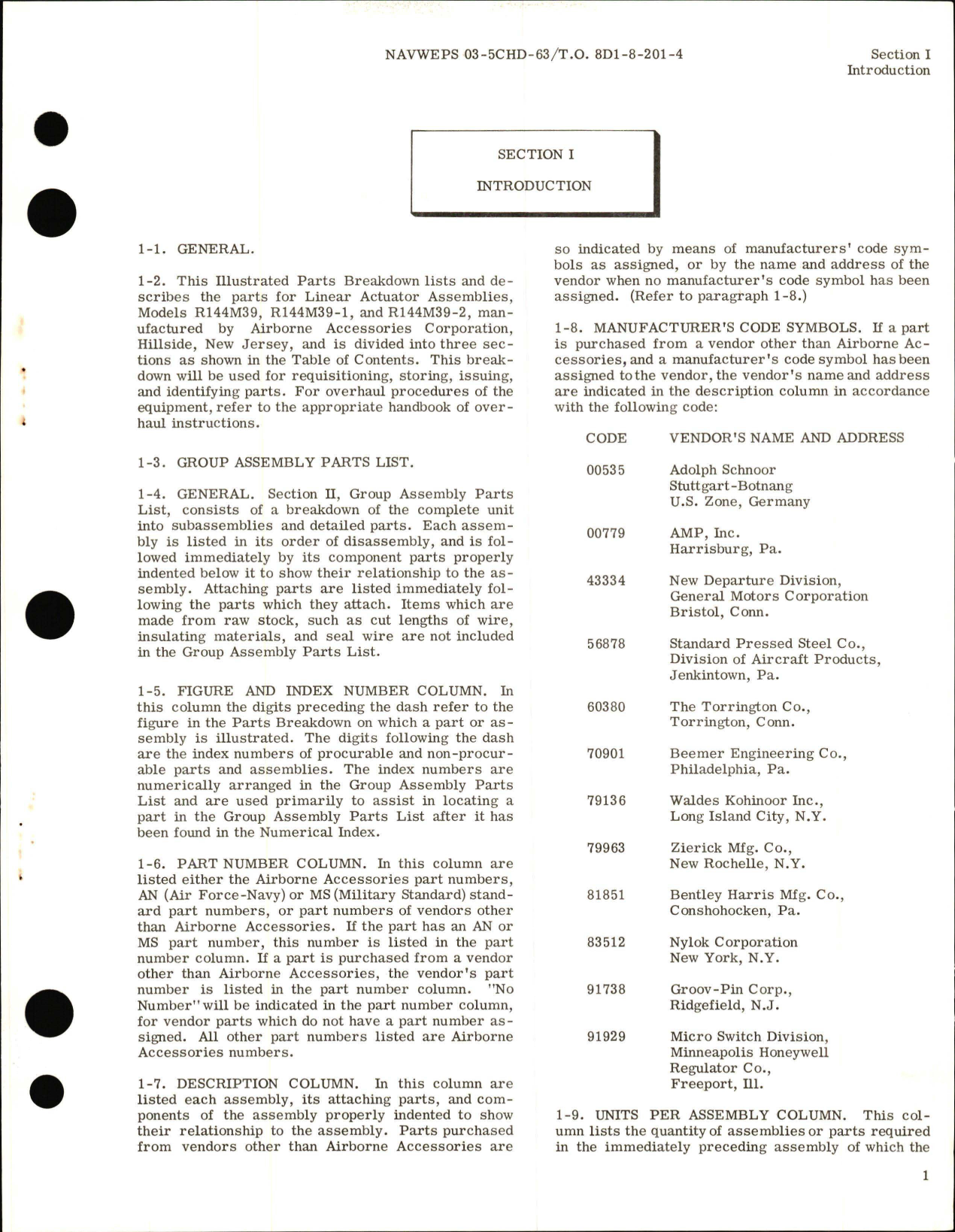 Sample page 5 from AirCorps Library document: Illustrated Parts Breakdown for Linear Actuator Assembly R144M39, R144M39-1, and R144M39-2 