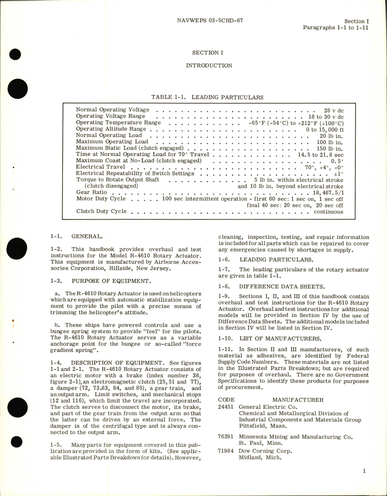 Sample page 5 from AirCorps Library document: Overhaul Instructions for Rotary Actuator Assembly Model R-4610