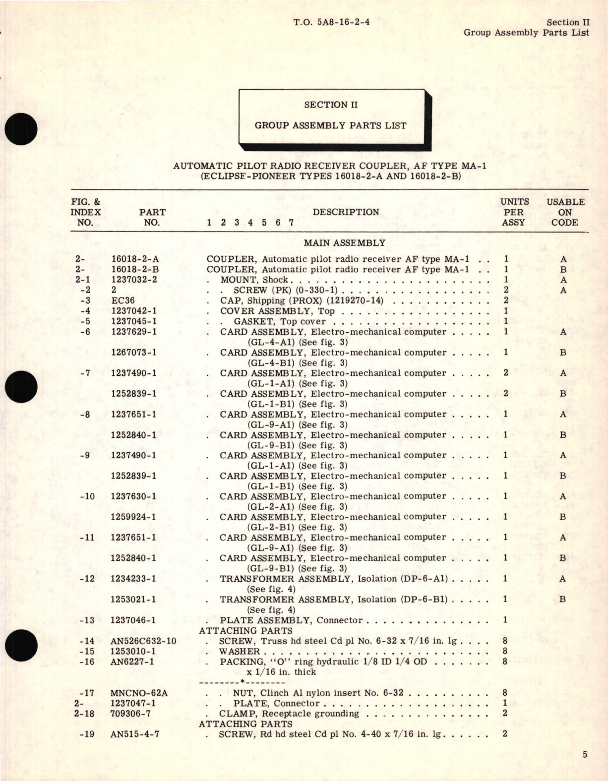 Sample page 9 from AirCorps Library document: Illustrated Parts Breakdown for Automatic Pilot Radio Receiver Coupler Part No. 16018-2 AF Type MA-1