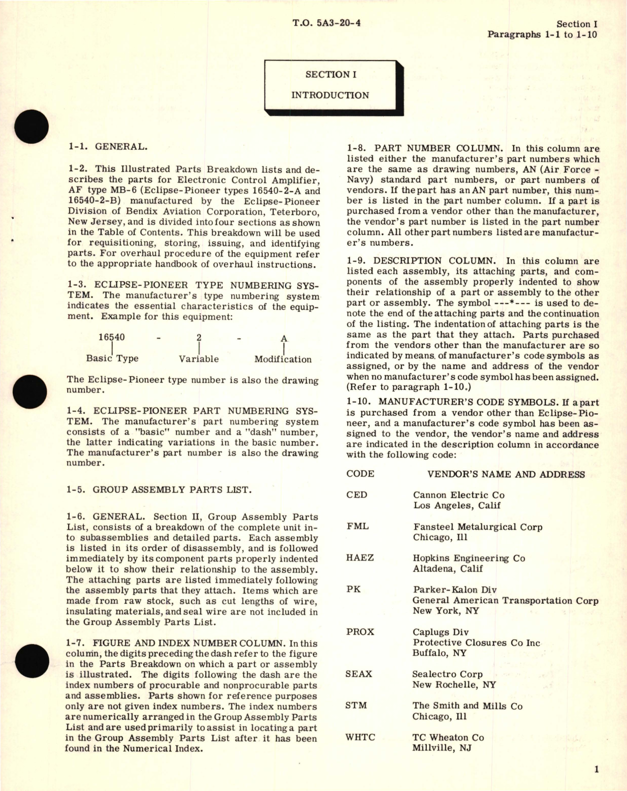 Sample page 5 from AirCorps Library document: Illustrated Parts Breakdown for Electronic Control Amplifier Part No. 16540-2 AF Type MB-6 