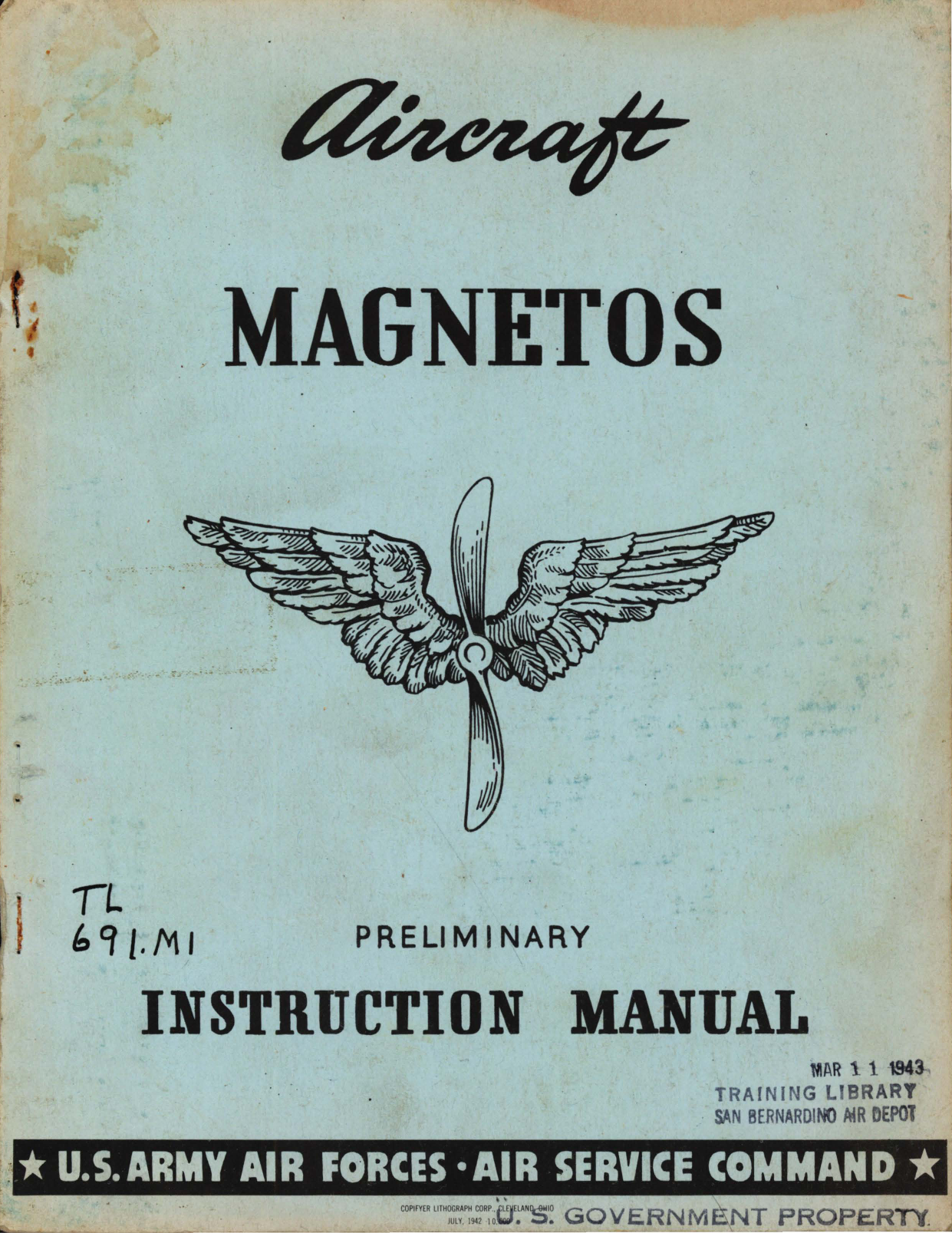 Sample page 1 from AirCorps Library document: Preliminary Inspection Manual for Aircraft Magnetos