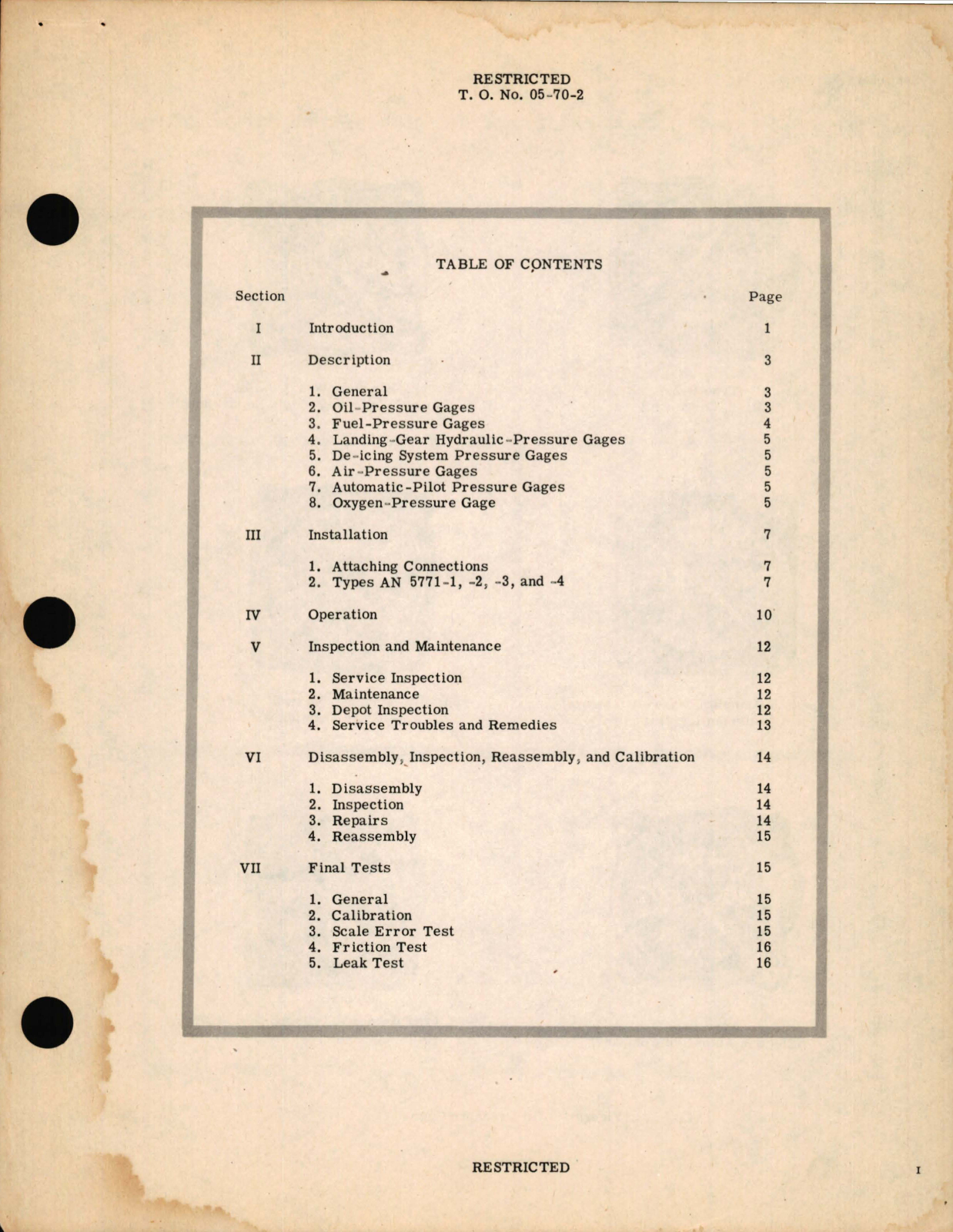 Sample page 5 from AirCorps Library document: Instructions for Pressure Gages