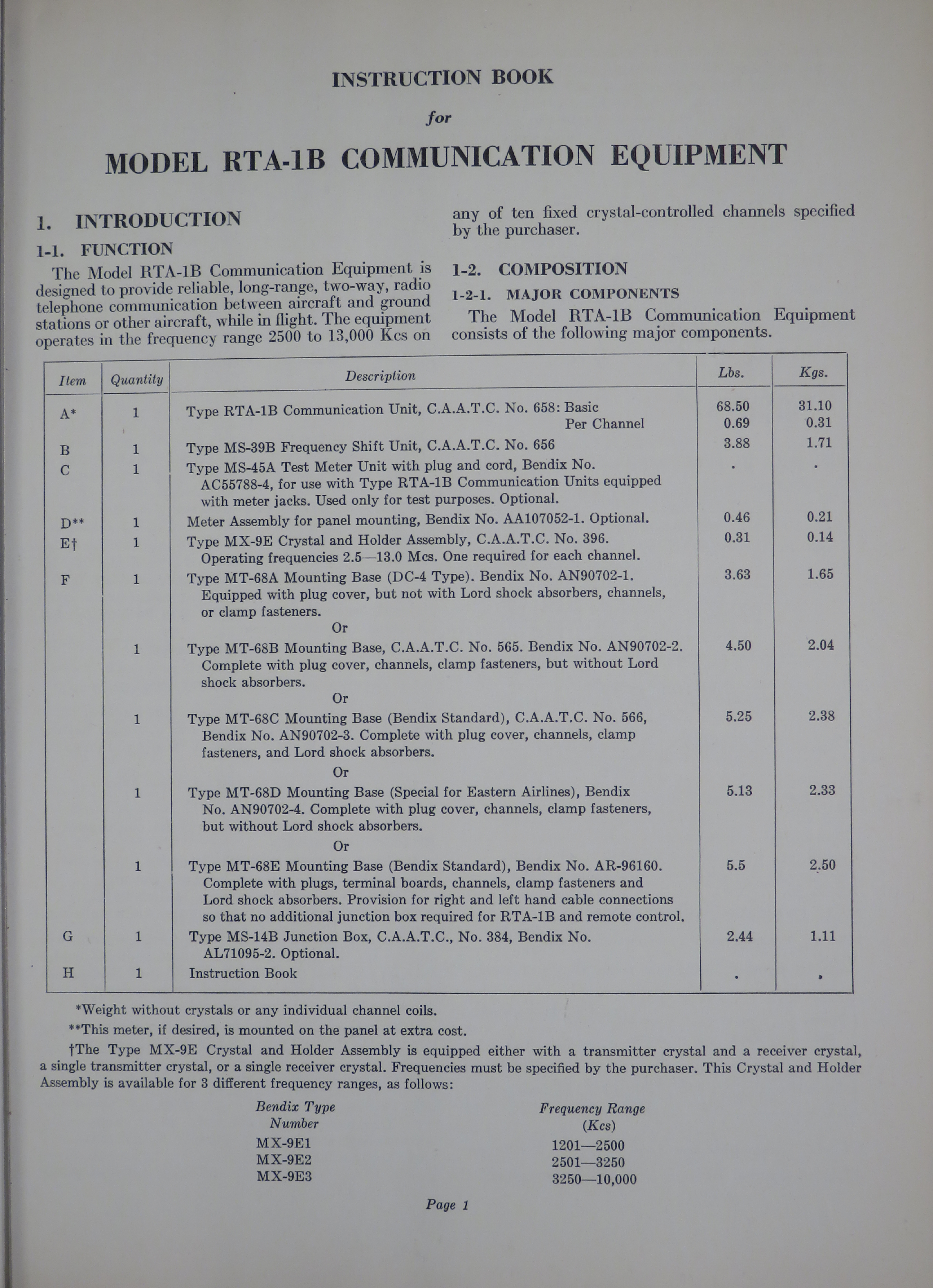 Sample page 7 from AirCorps Library document: Instruction Book for Model RTA-1B Communication Equipment