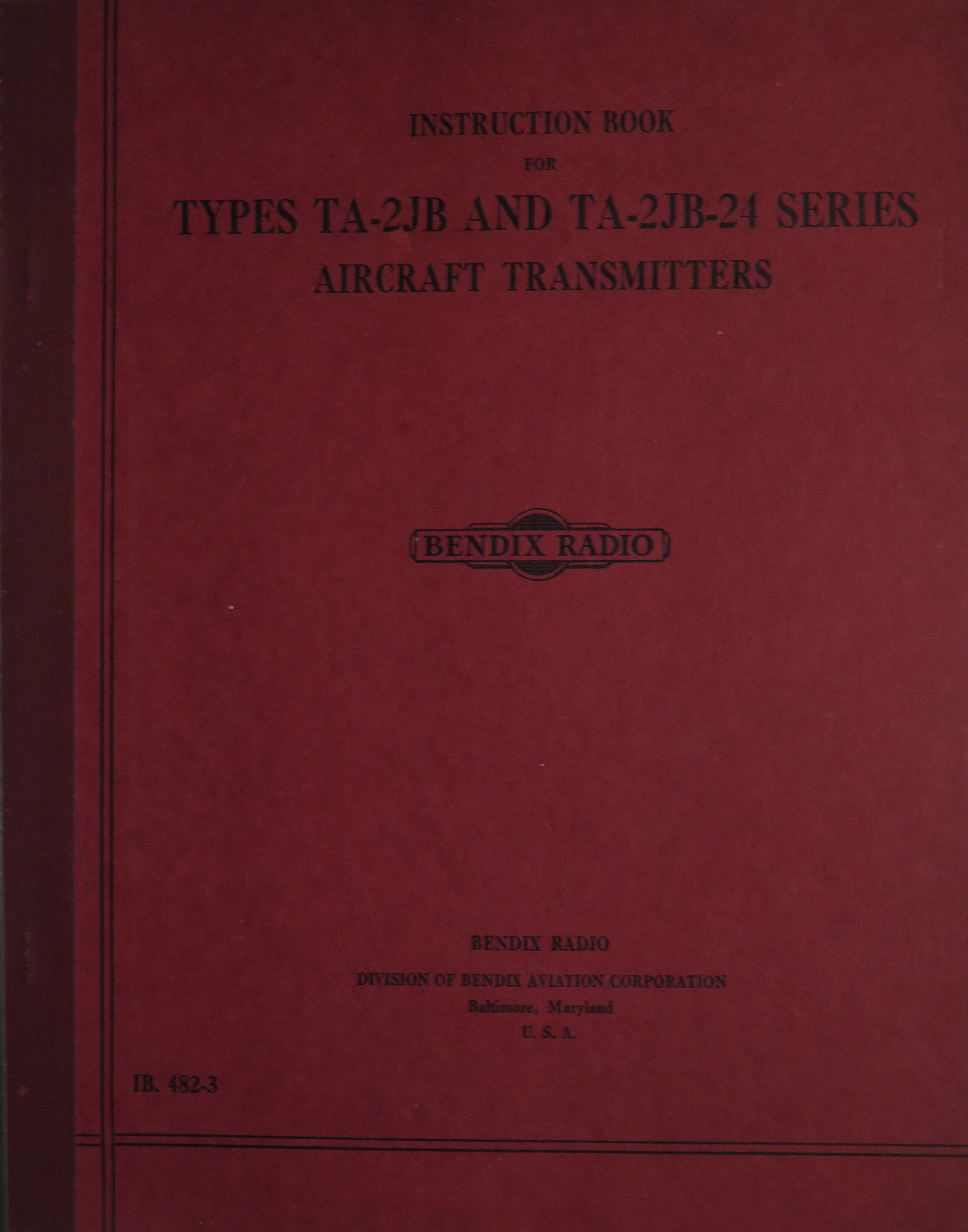Sample page 1 from AirCorps Library document: Instruction Book for Model TA-2JB and TA-2JB-24 Series Aircraft Transmitters