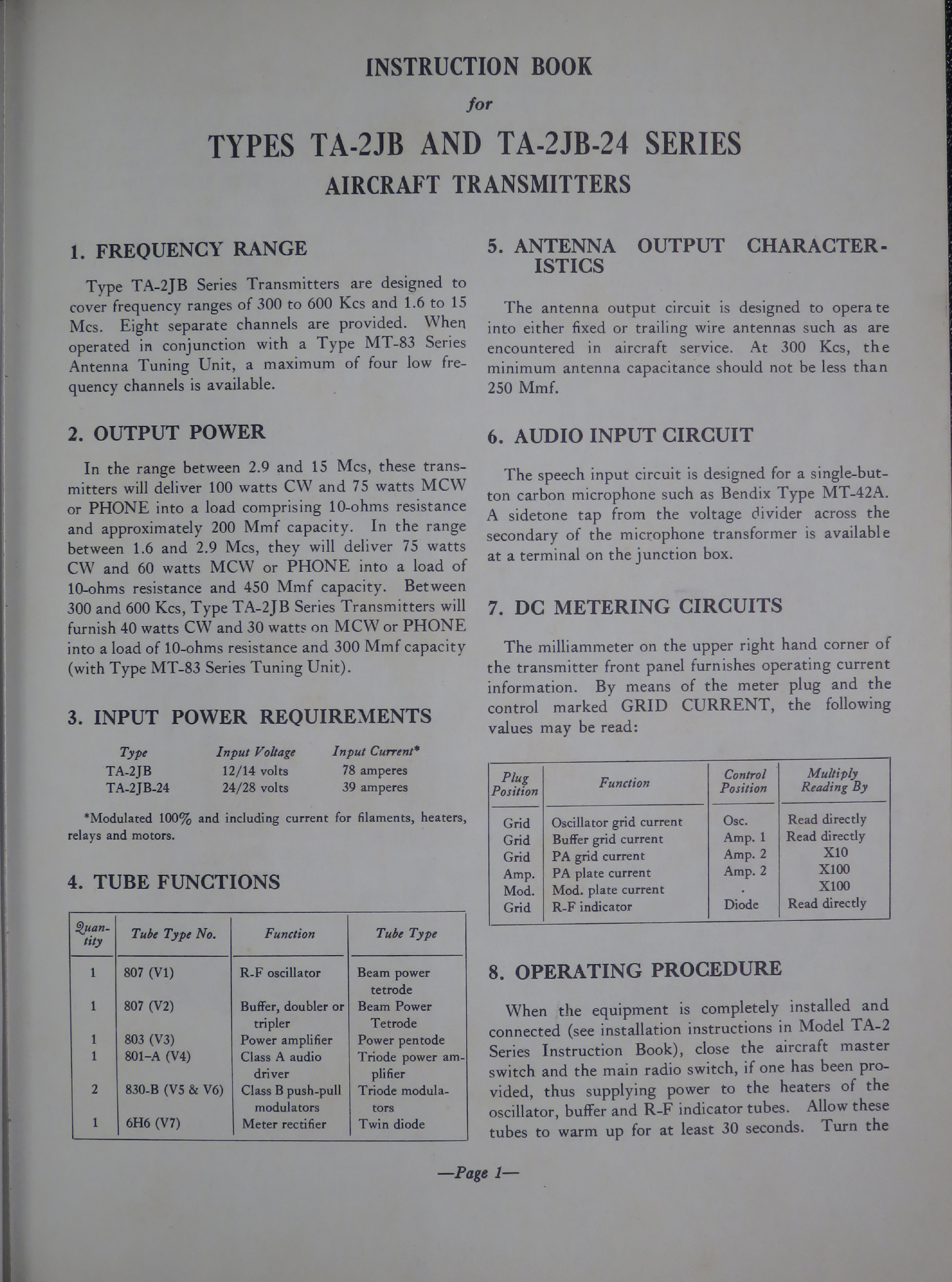 Sample page 7 from AirCorps Library document: Instruction Book for Model TA-2JB and TA-2JB-24 Series Aircraft Transmitters