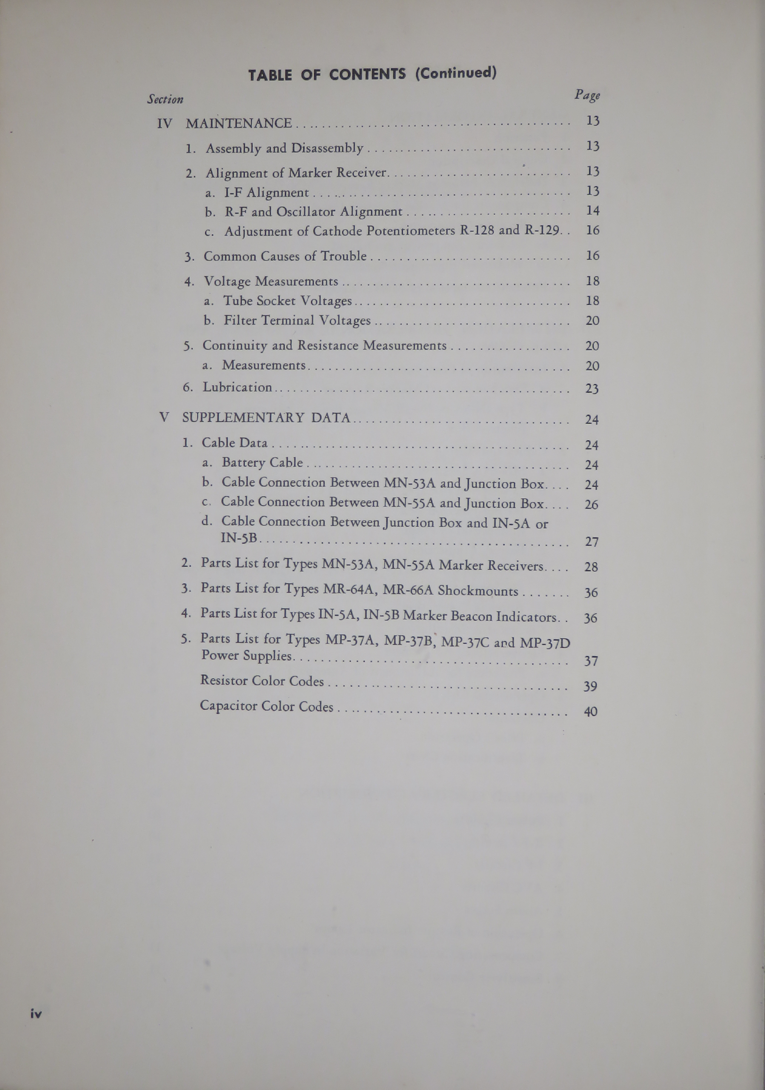 Sample page 6 from AirCorps Library document: Instruction Book for Types MN-53A and MN-55A Marker Receivers