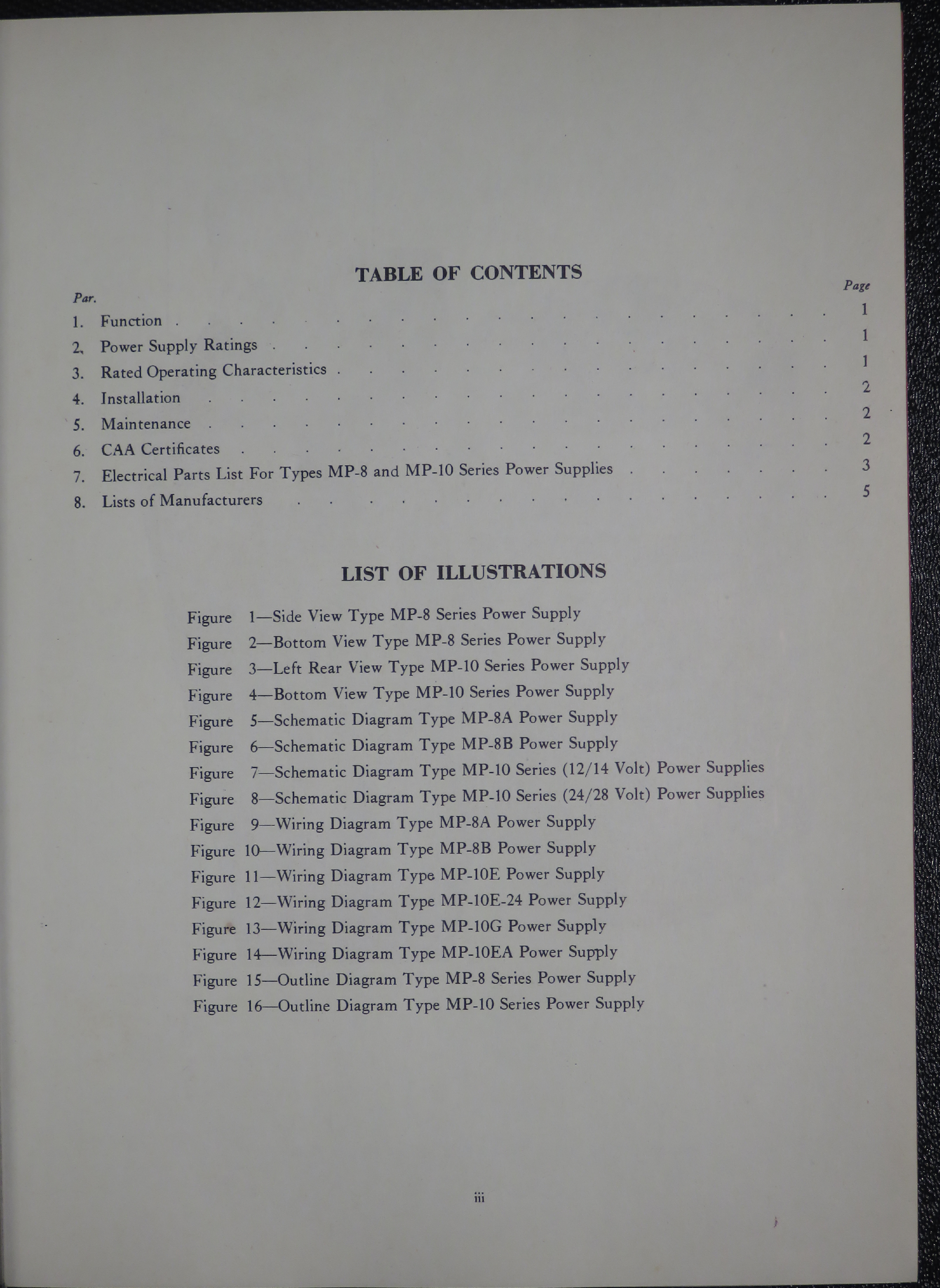 Sample page 5 from AirCorps Library document: Instruction Book for Types MP-8 and MP-10 Series Power Supplies