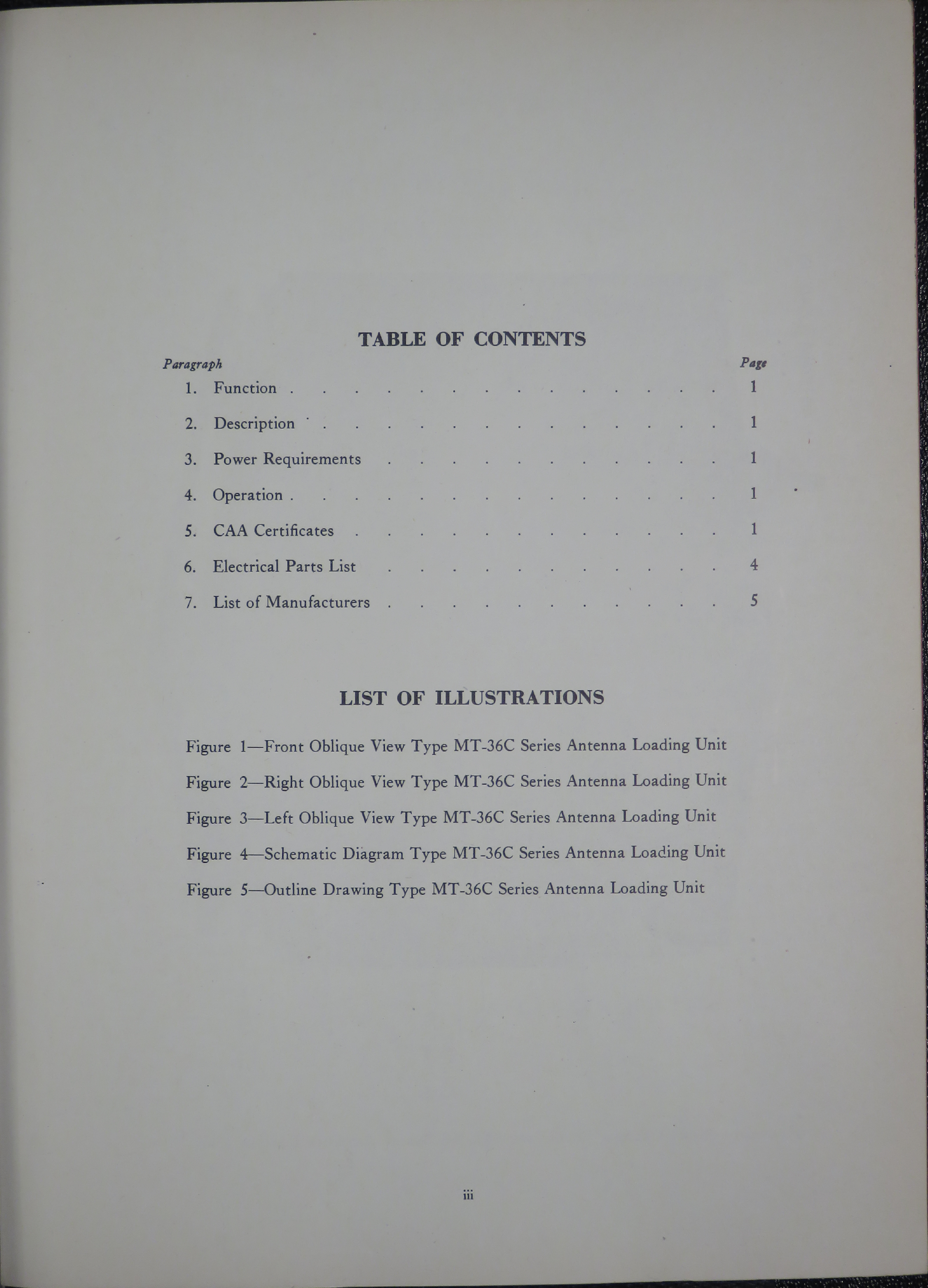 Sample page 5 from AirCorps Library document: Instruction Book for Types MT-36C and MT-36C-24 Antenna Loading Units