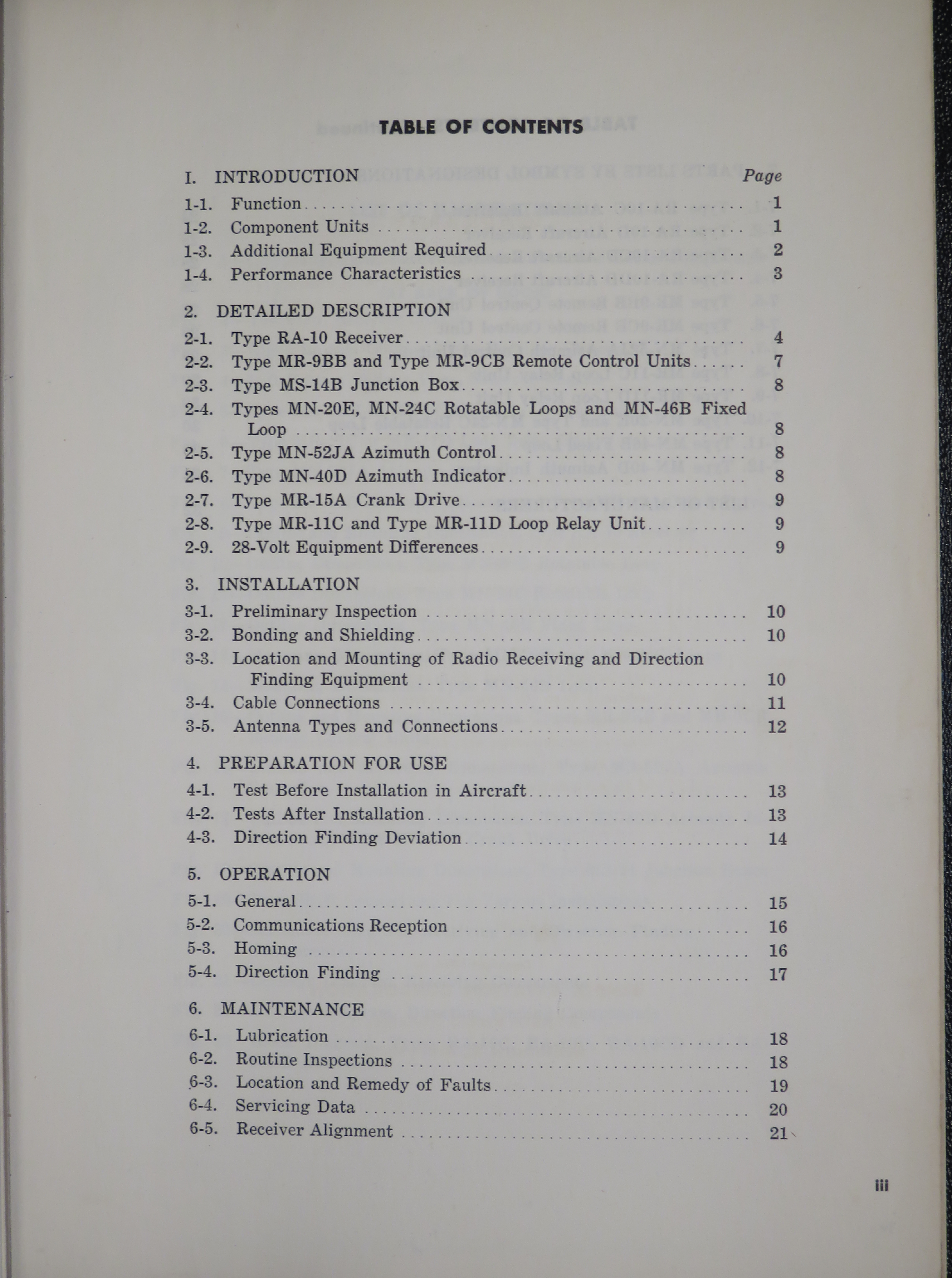 Sample page 5 from AirCorps Library document: Instruction Book for RA-10 Aircraft Receiving Equipments