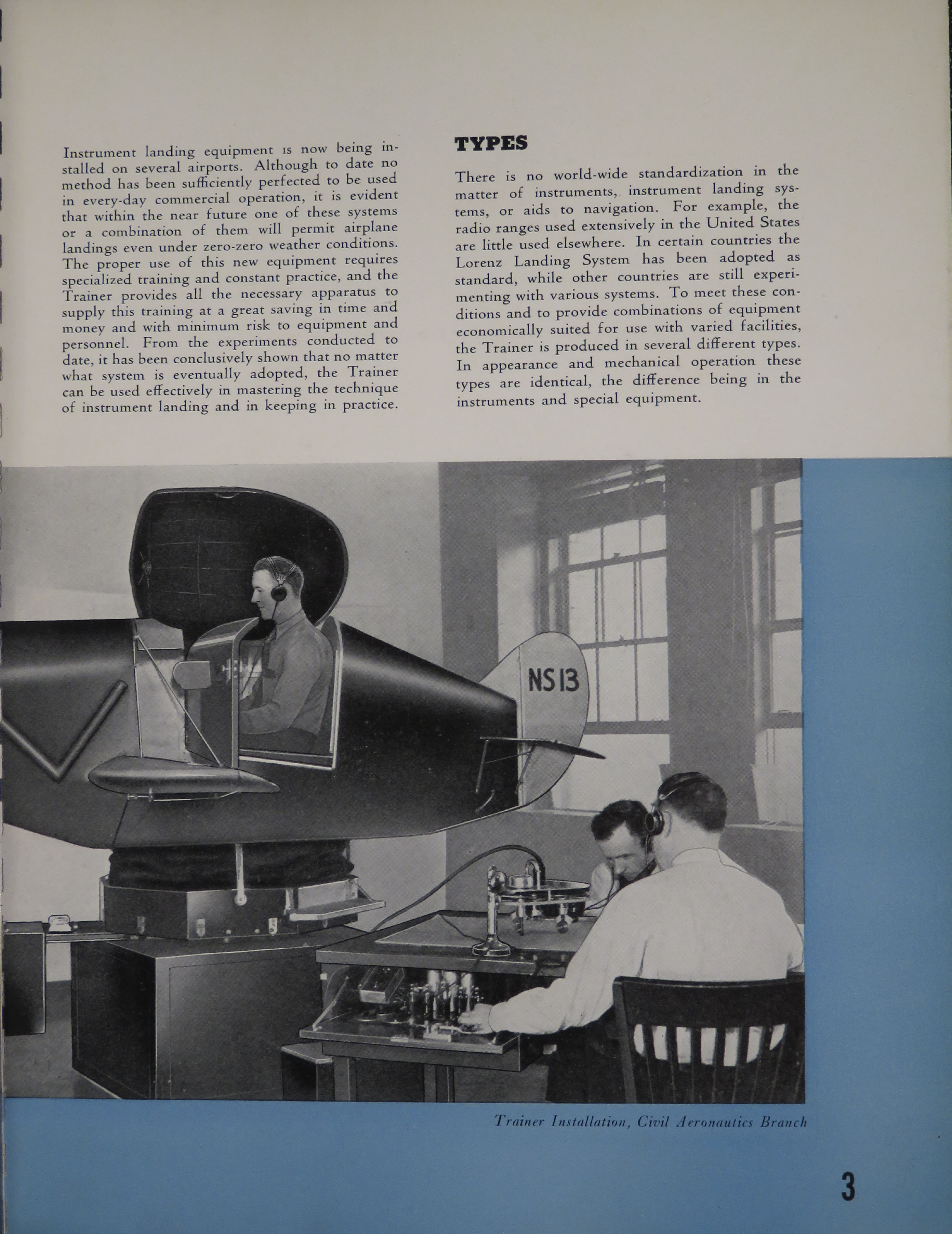 Sample page 5 from AirCorps Library document: Link Aviation Trainer for Instrument Flying, Landing, and Radio Navigation Instruction