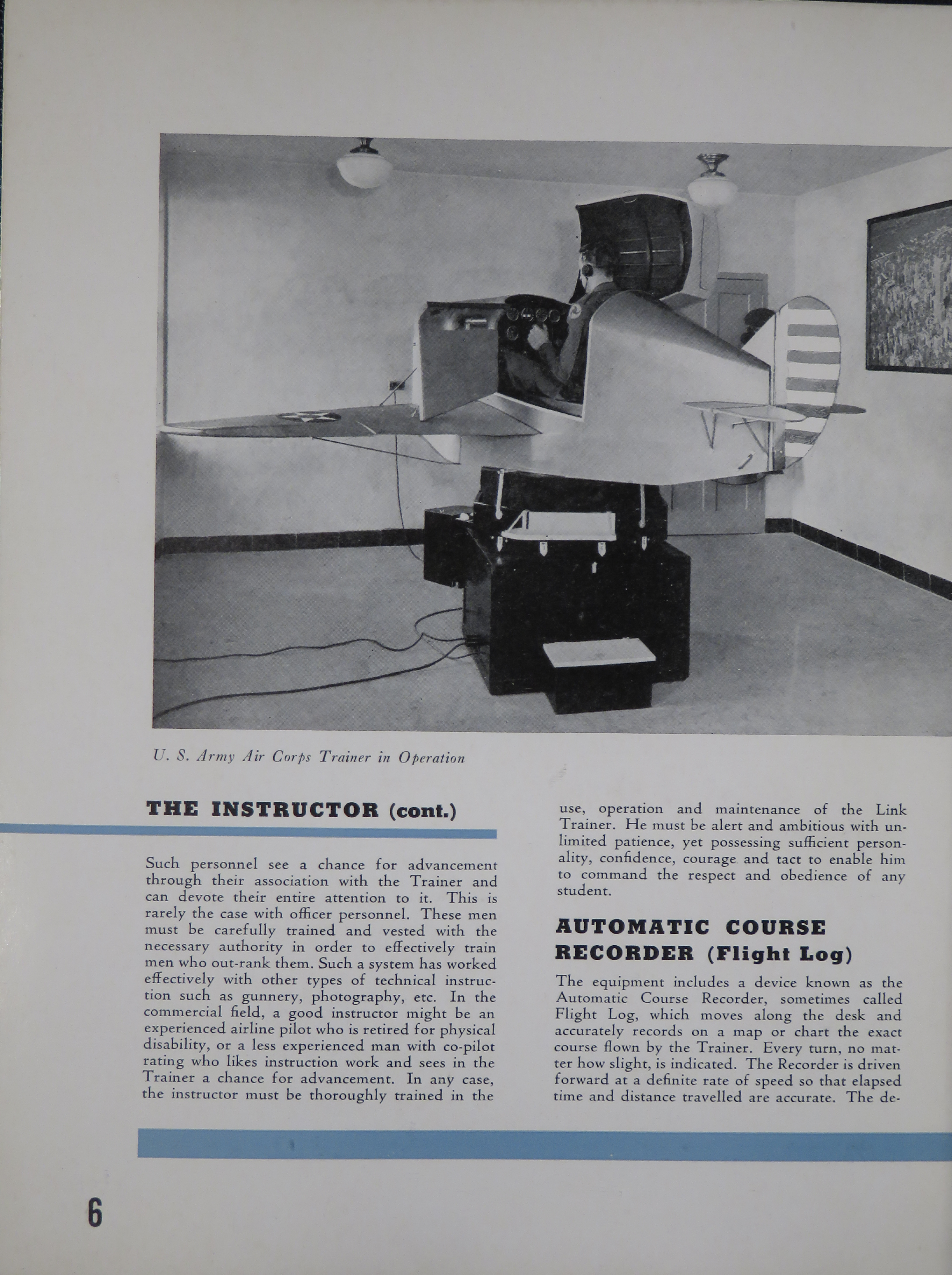 Sample page 8 from AirCorps Library document: Link Aviation Trainer for Instrument Flying, Landing, and Radio Navigation Instruction