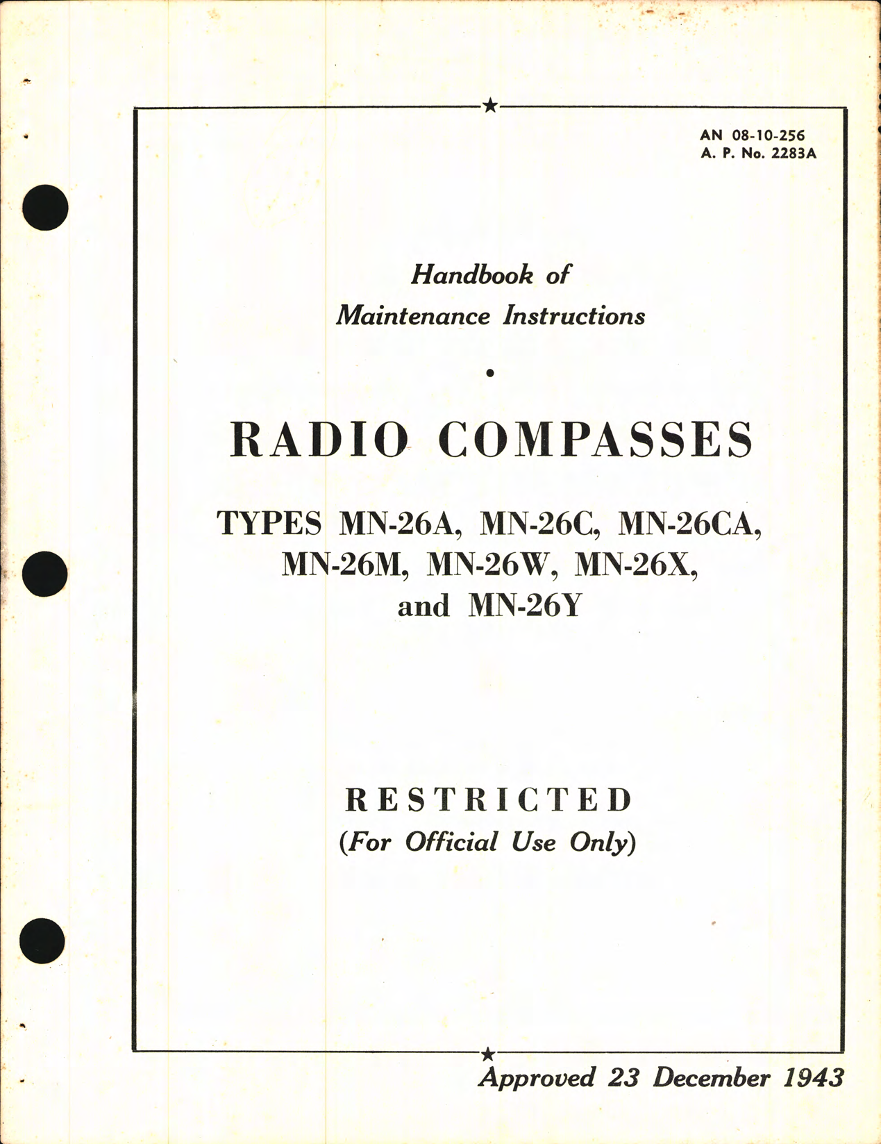 Sample page 1 from AirCorps Library document: Maintenance Instructions for Radio Compasses