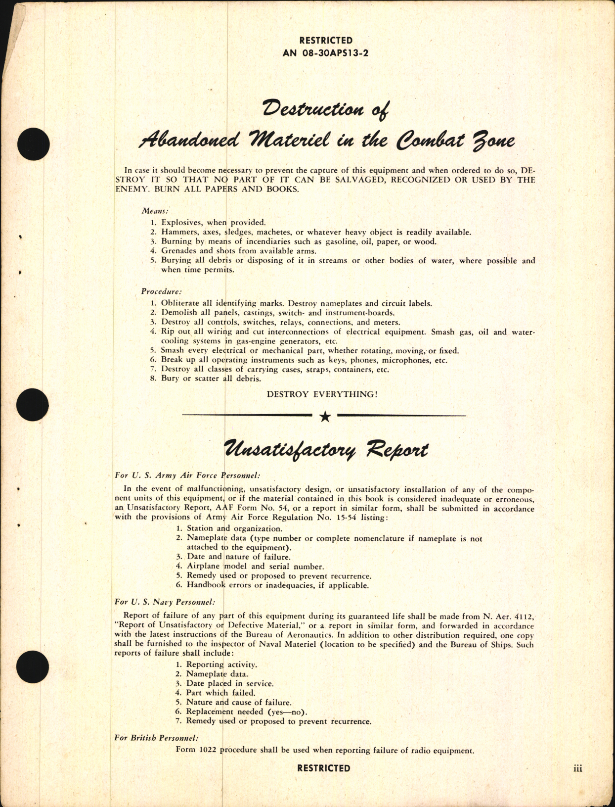 Sample page 7 from AirCorps Library document: Operating Instructions for Radio Set AN/APS-13