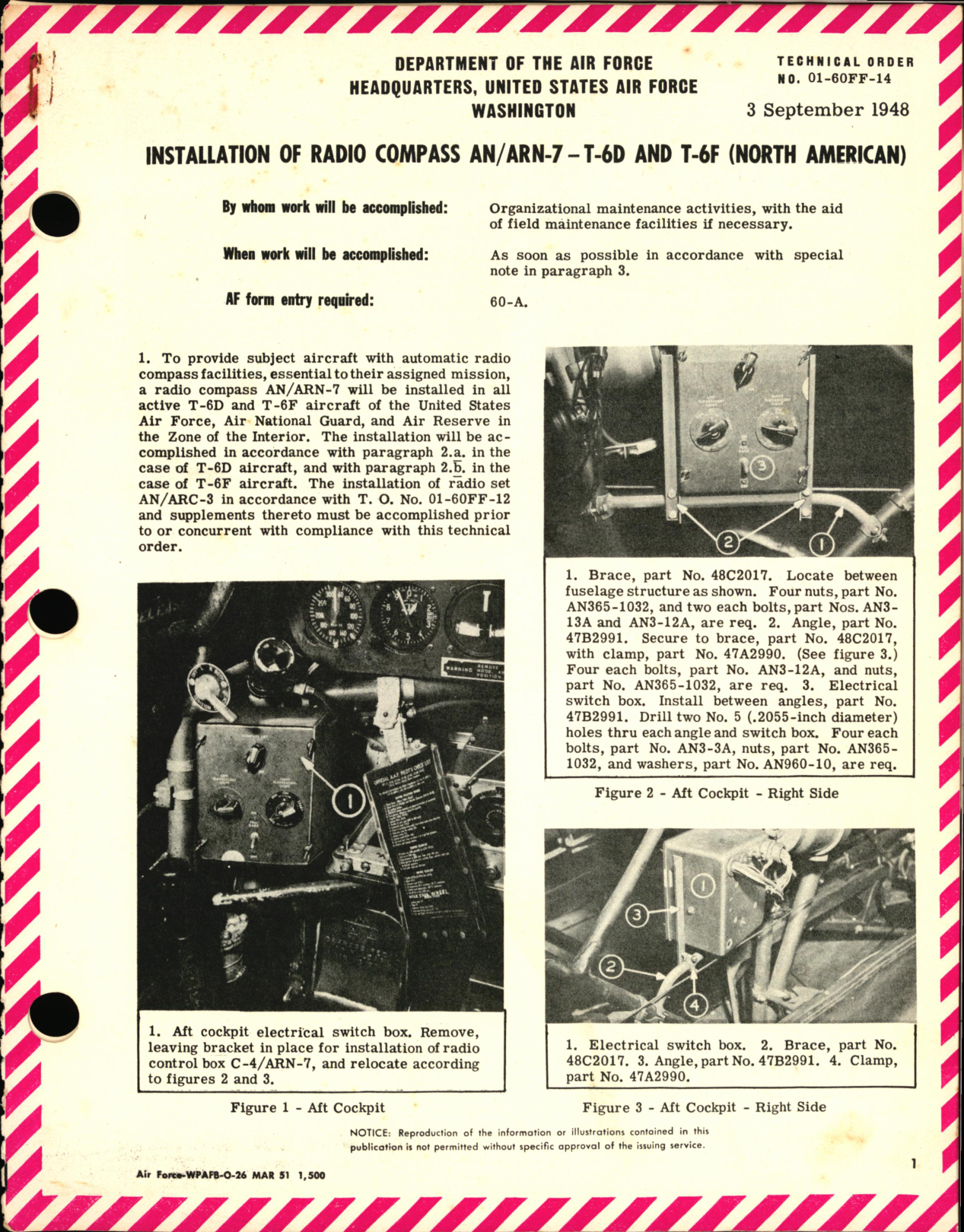 Sample page 1 from AirCorps Library document: Installation of Radio Compass AN/ARN-7