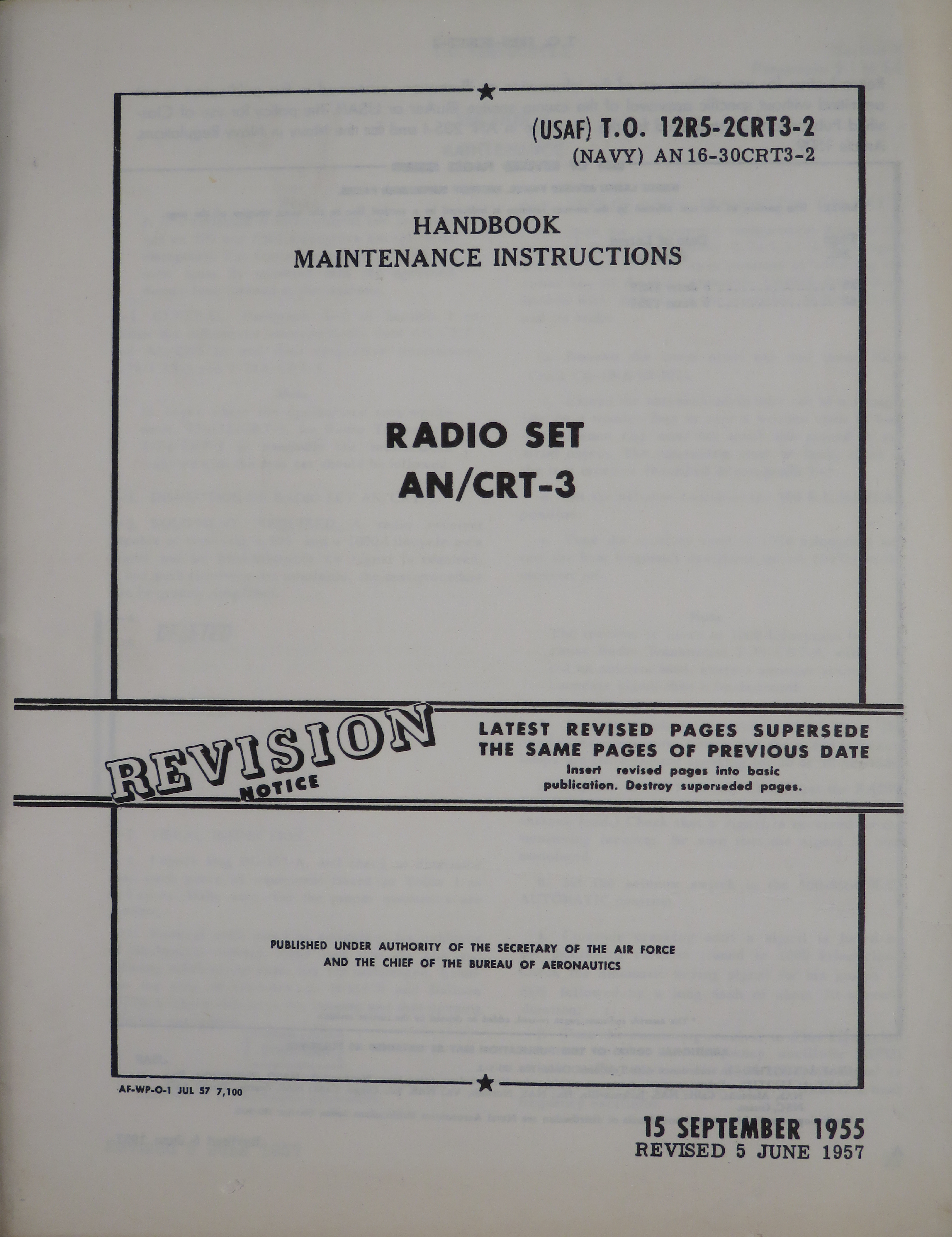 Sample page 1 from AirCorps Library document: Maintenance Instructions for Radio Set AN/CRT-3