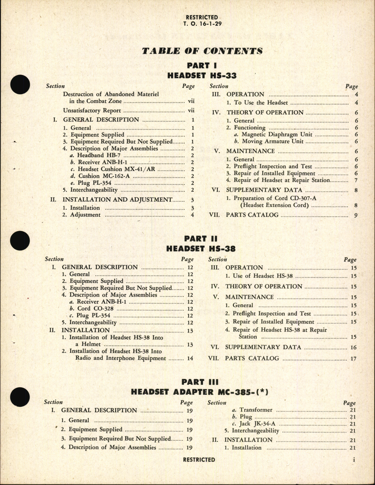 Sample page 5 from AirCorps Library document: Maintenance Instructions for Headsets and Microphones