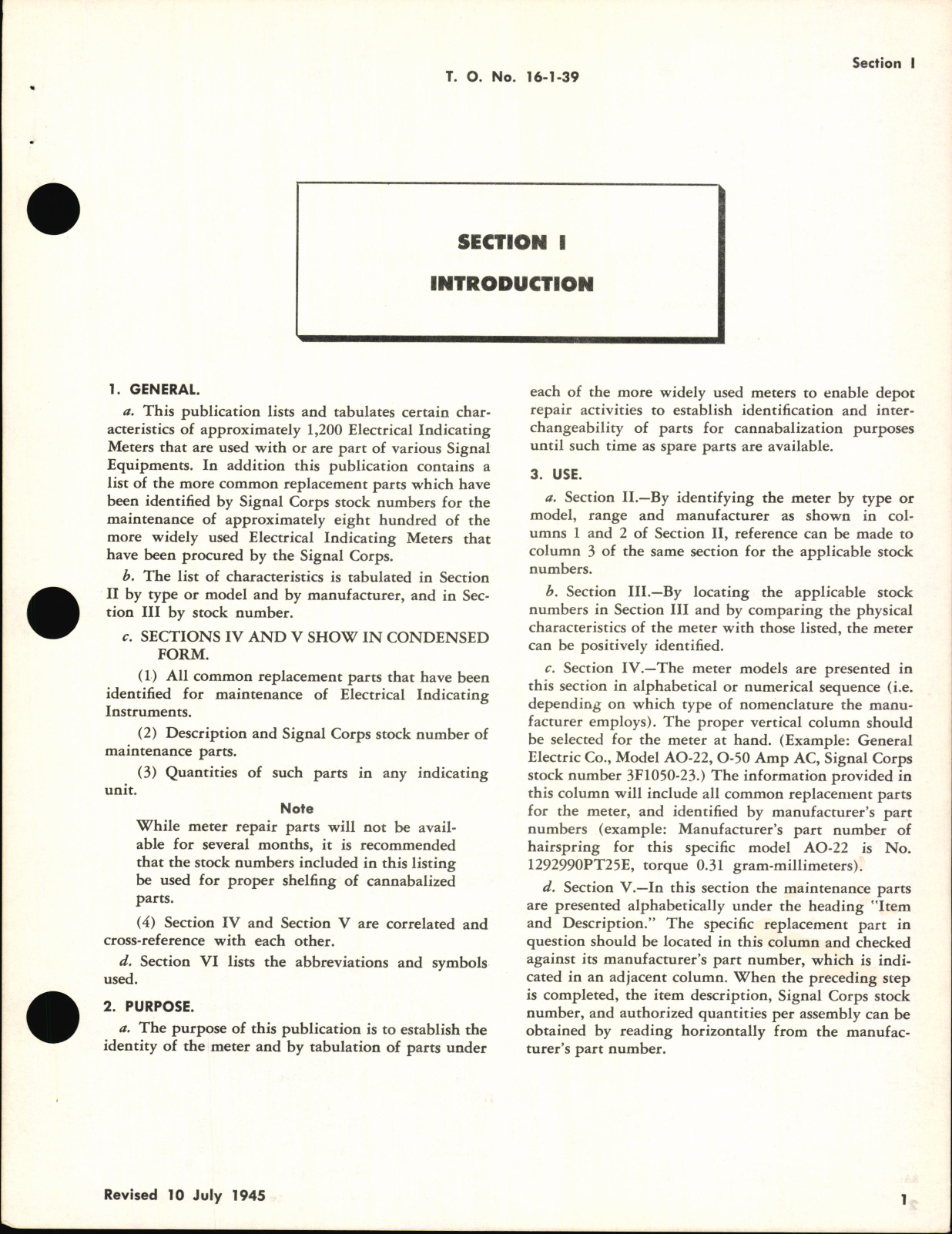 Sample page 7 from AirCorps Library document: Characteristics and Parts List for Electrical Meters Used in Communications Equipment