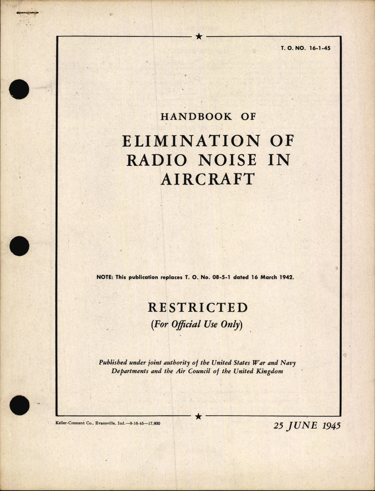 Sample page 1 from AirCorps Library document: Elimination of Radio Noise in Aircraft