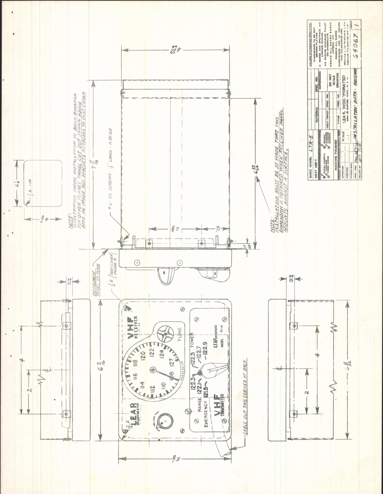 Sample page 5 from AirCorps Library document: Technical Data for Lear VHF Transmitter and Receiver Model LTR-5