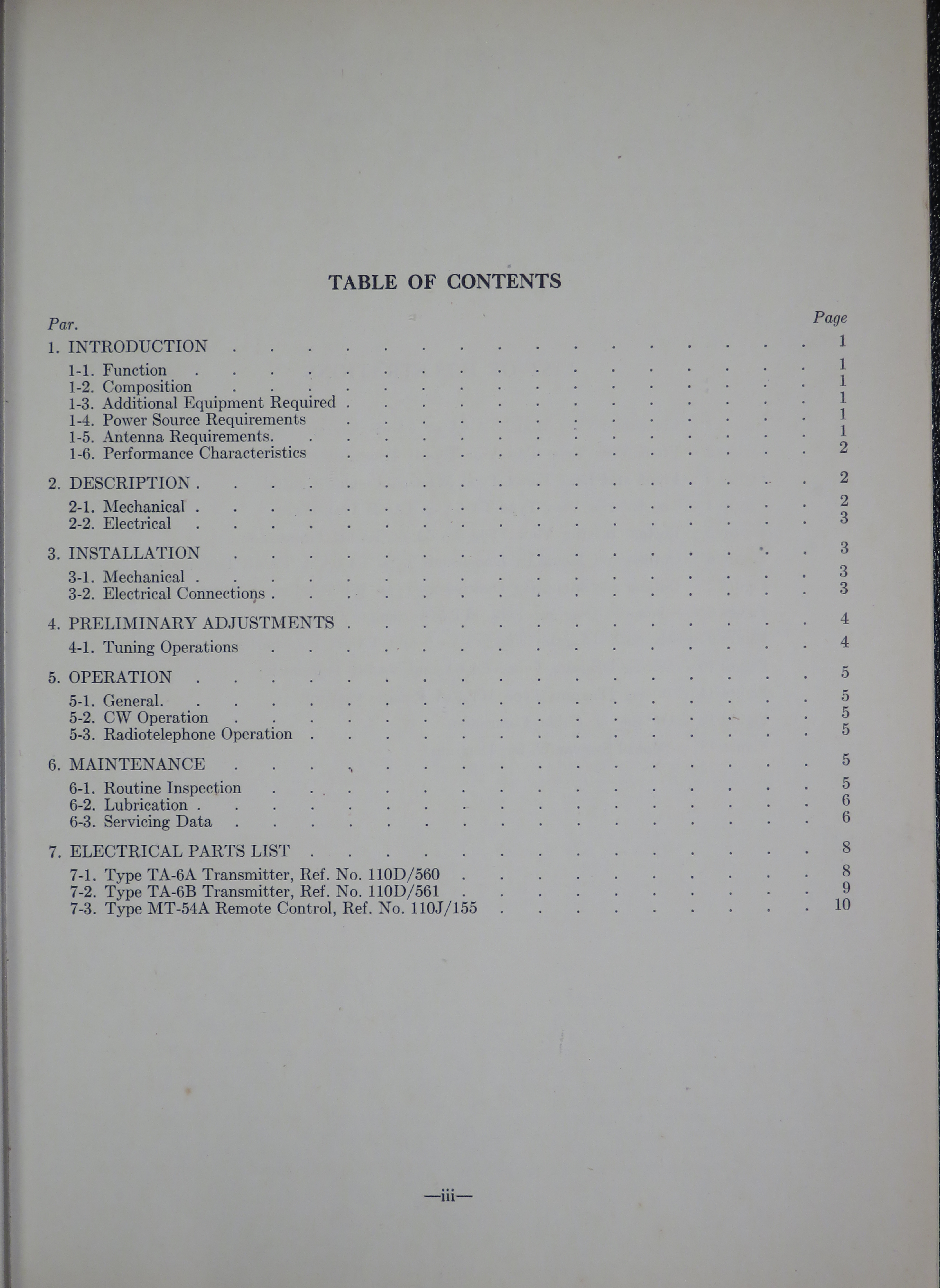 Sample page 5 from AirCorps Library document: Instruction Book for Model TA-6A & TA-6B Aircraft Transmitting Equipment