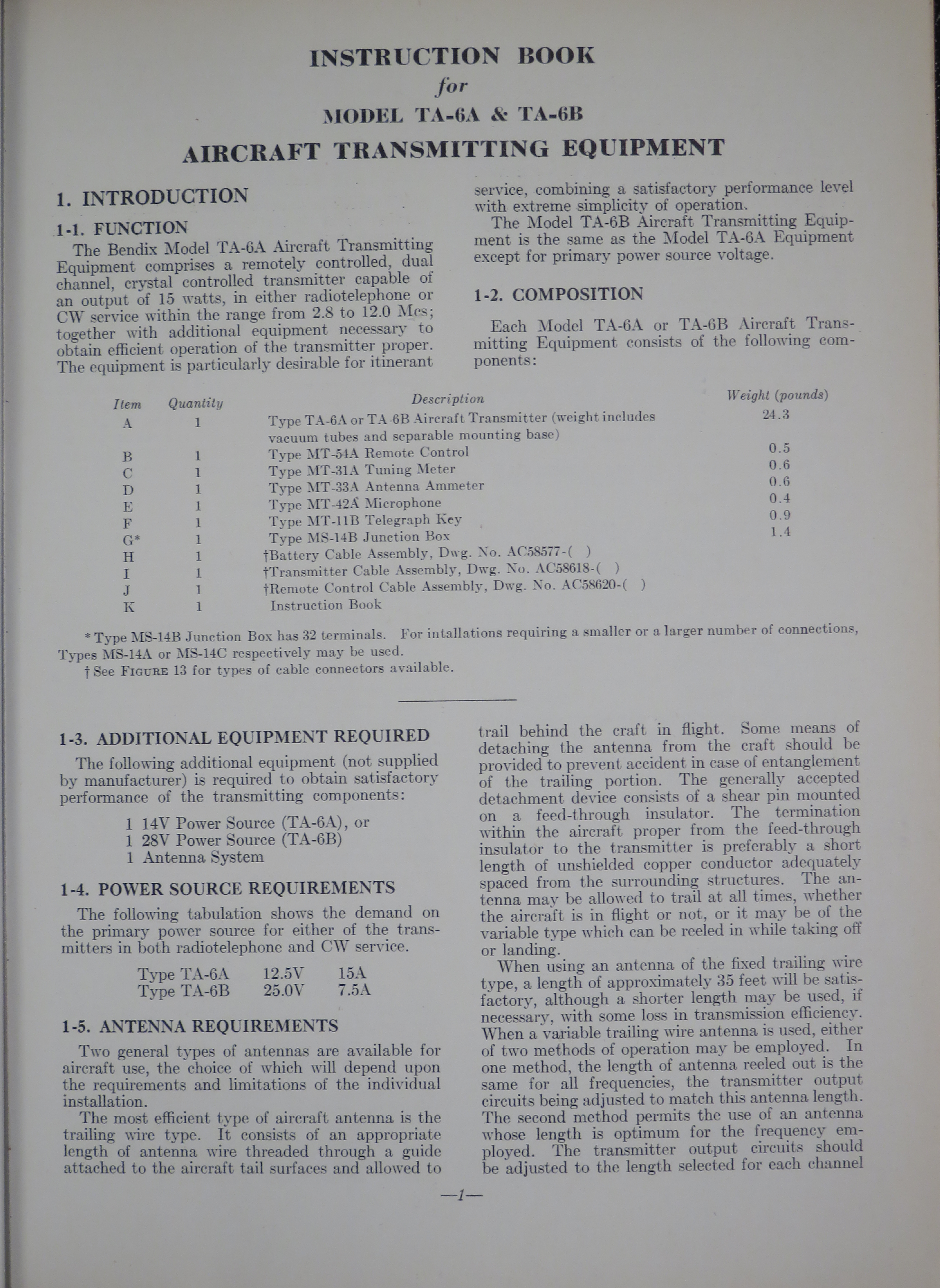 Sample page 7 from AirCorps Library document: Instruction Book for Model TA-6A & TA-6B Aircraft Transmitting Equipment